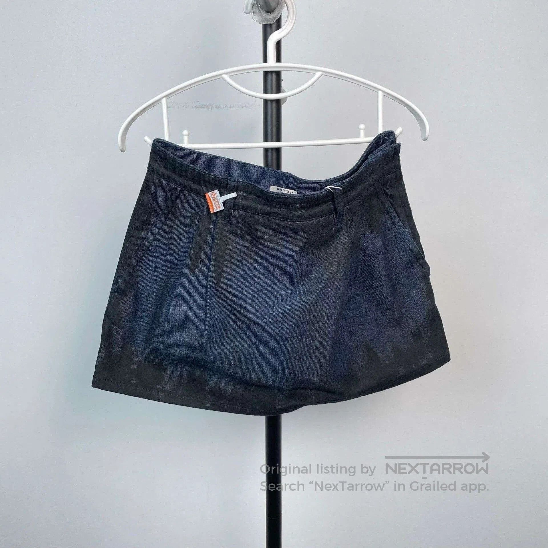 Miu Miu Miumiu Logo Denim Mini Skirt. Size 39" - 1 Thumbnail