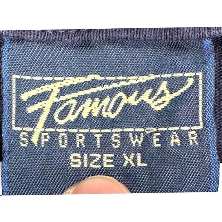 Vintage VINTAGE Famous T-Shirt Mens XL Navy Crew Neck Short Sleeve Single Stitch Made In USA 90s USA Cotton Breathable Lightweight Easy Care Size US XL / EU 56 / 4 - 3 Thumbnail