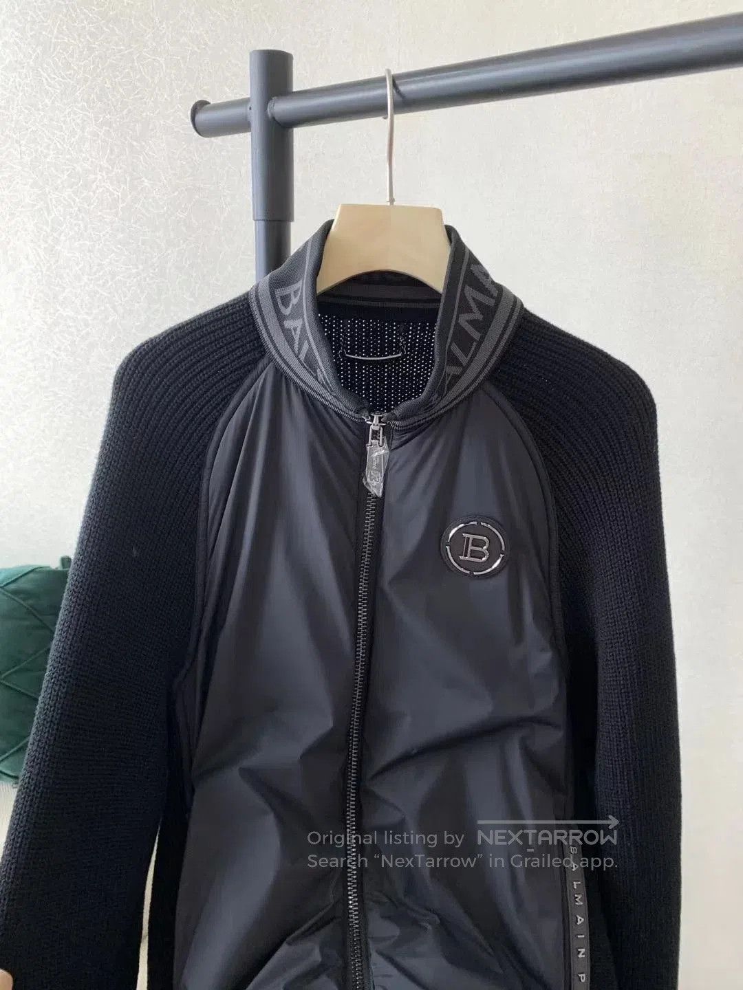 Balmain Balmain Black Logo Knit Sleeve Jacket. Size US M / EU 48-50 / 2 - 2 Thumbnail