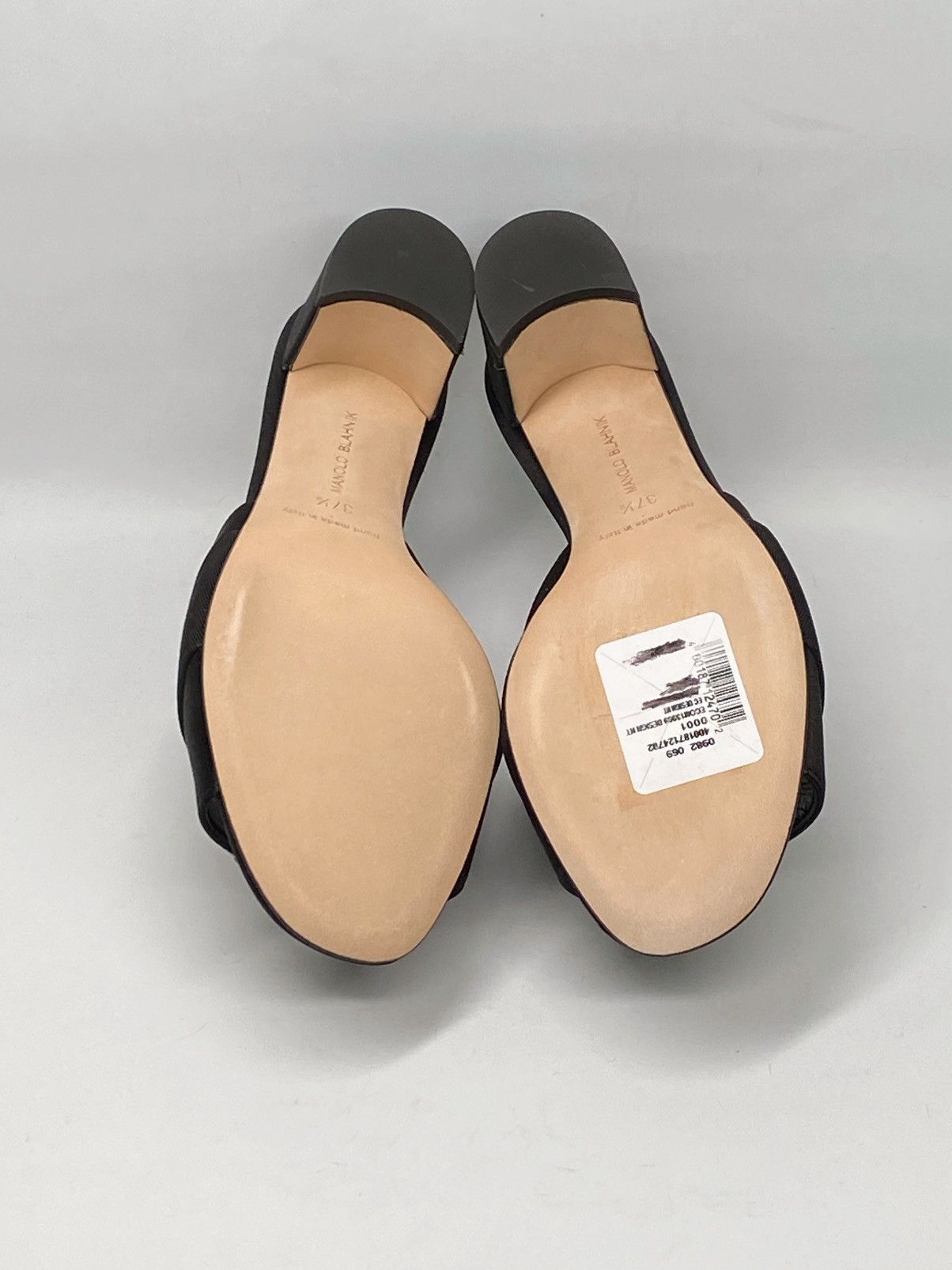 Manolo Blahnik Martanew Embellished Satin Mules size 37.5