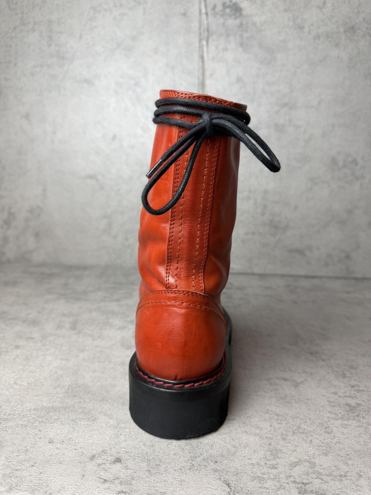 Ann Demeulemeester ANN DEMEULEMEESTER - OXBLOOD COMBAT BOOTS Size US 8 / IT 38 - 4 Thumbnail