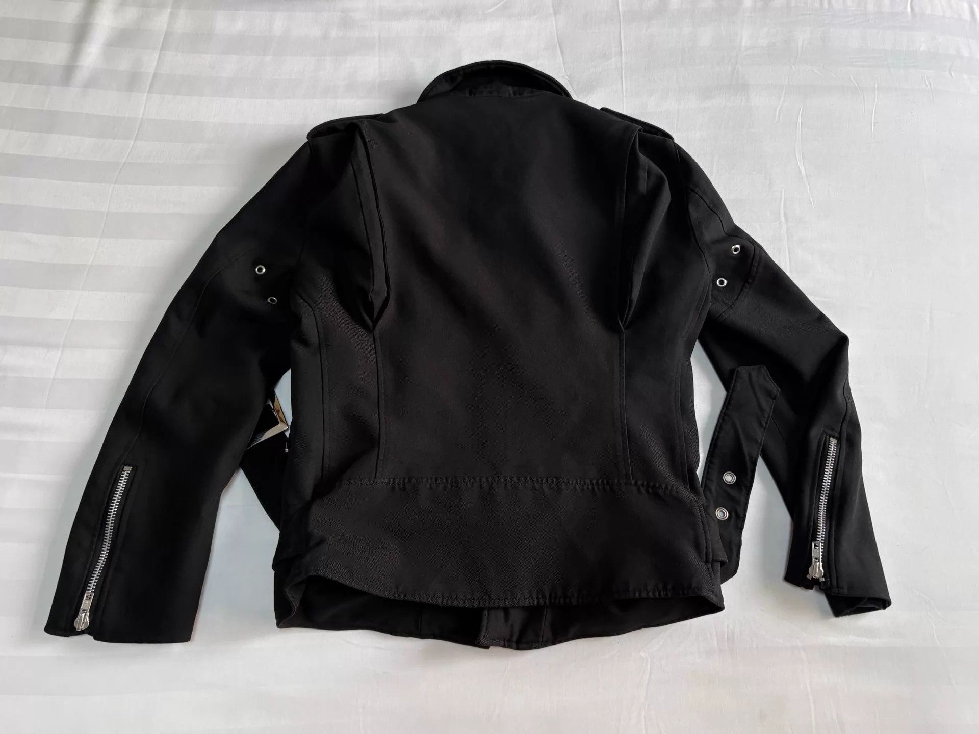 Comme des Garcons CDG Black Pleated Biker Jacket with Curved Zippers Size US M / EU 48-50 / 2 - 8 Thumbnail