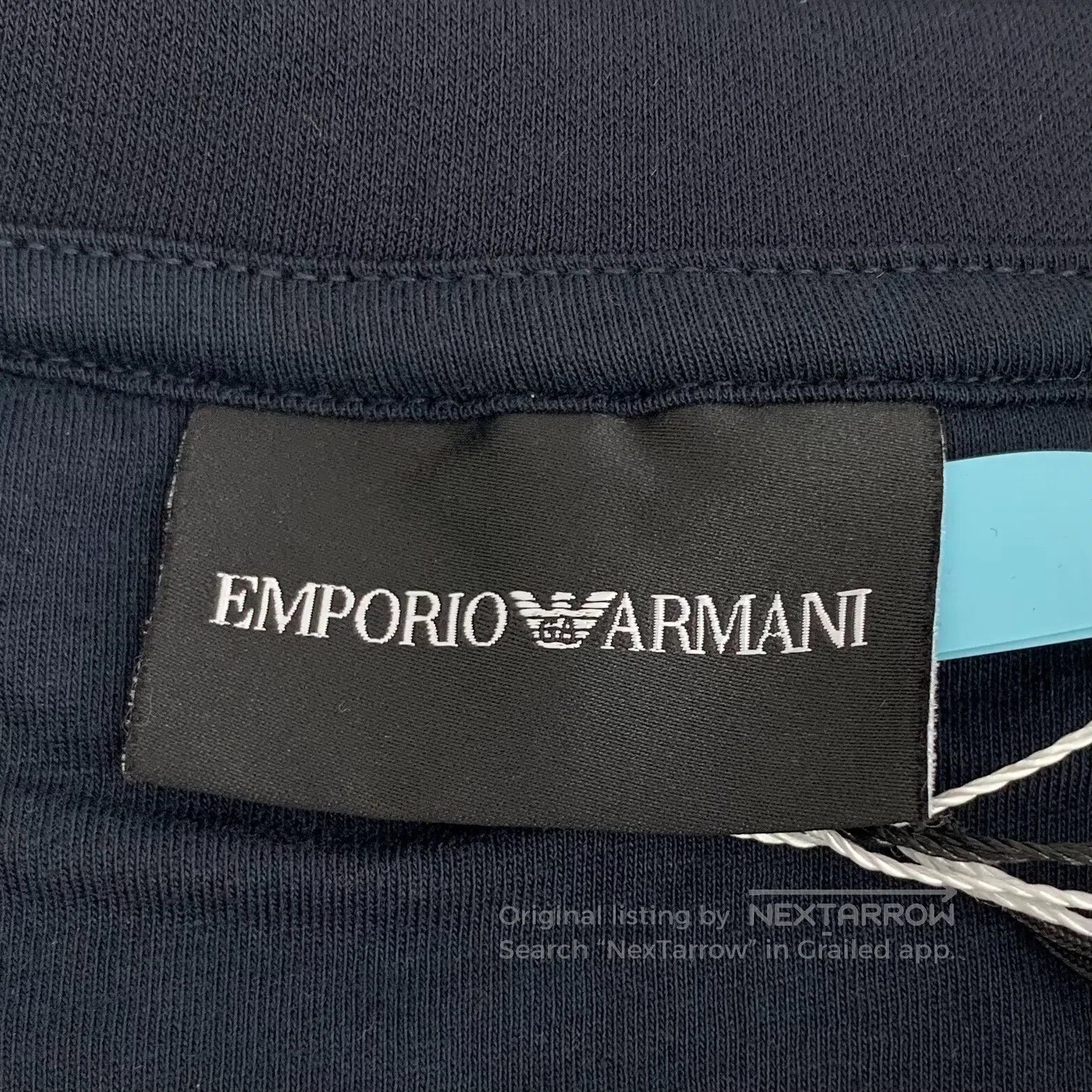 Armani Armani Black Logo Printed Cotton Round Neck Long Sleeve Sw Size US M / EU 48-50 / 2 - 5 Thumbnail