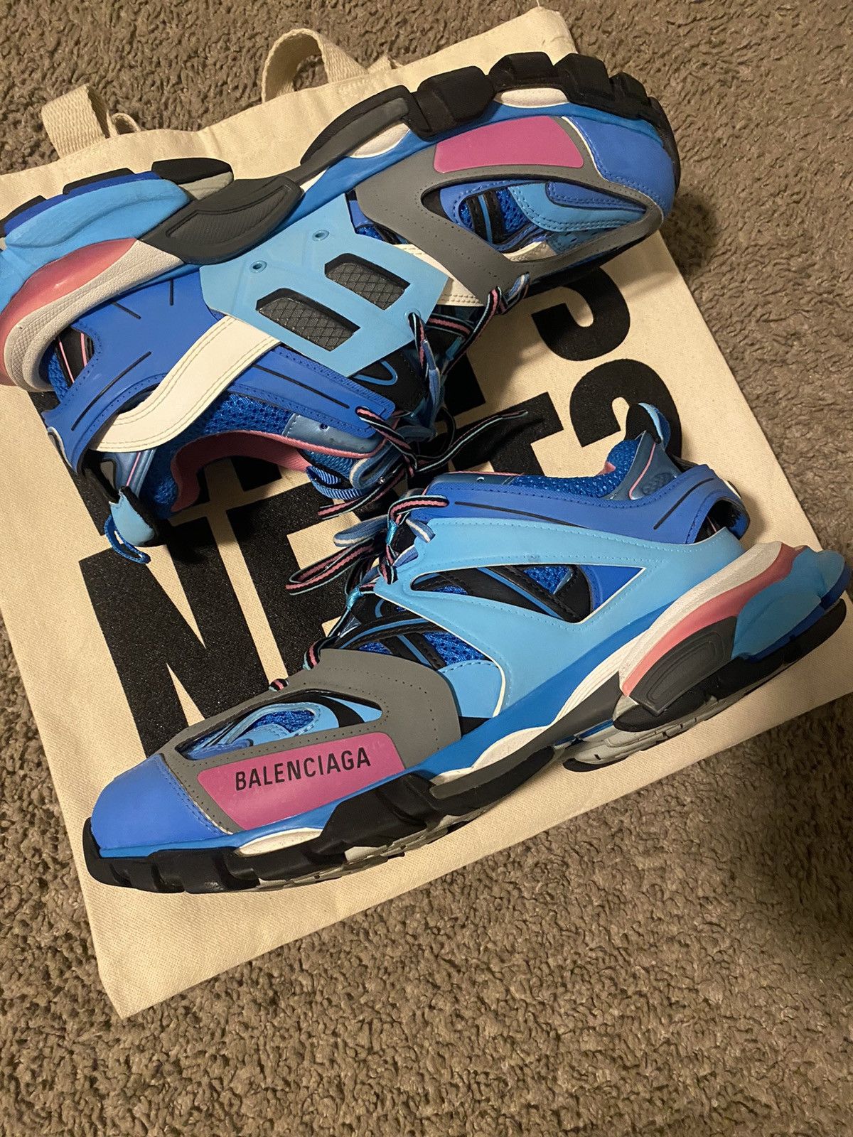 Balenciaga Balenciaga Track Runners Blue And Pink | Grailed