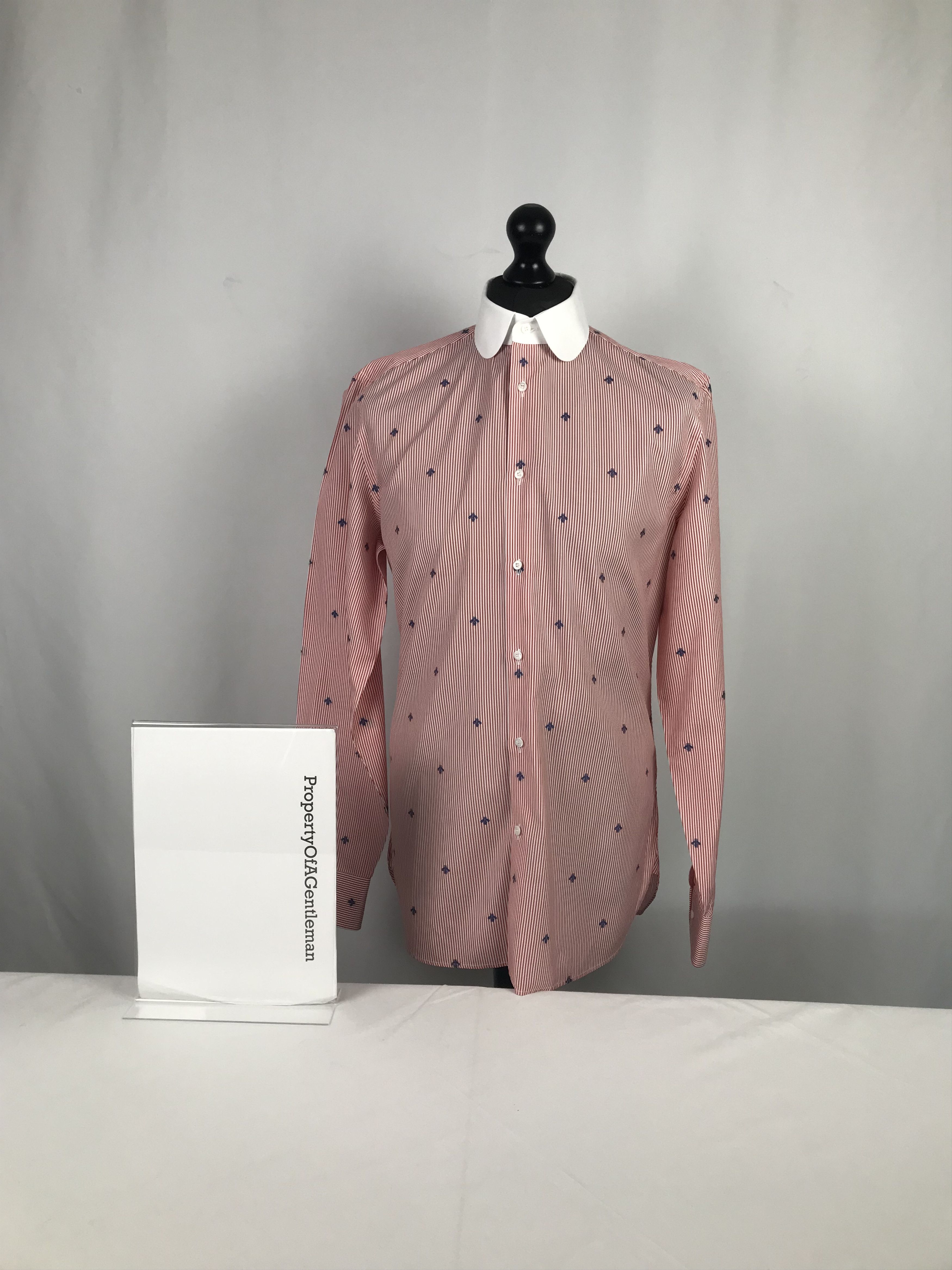 Gucci Gucci Bee Red & White Stripe Soft Shirt Size US L / EU 52-54 / 3 - 3 Thumbnail