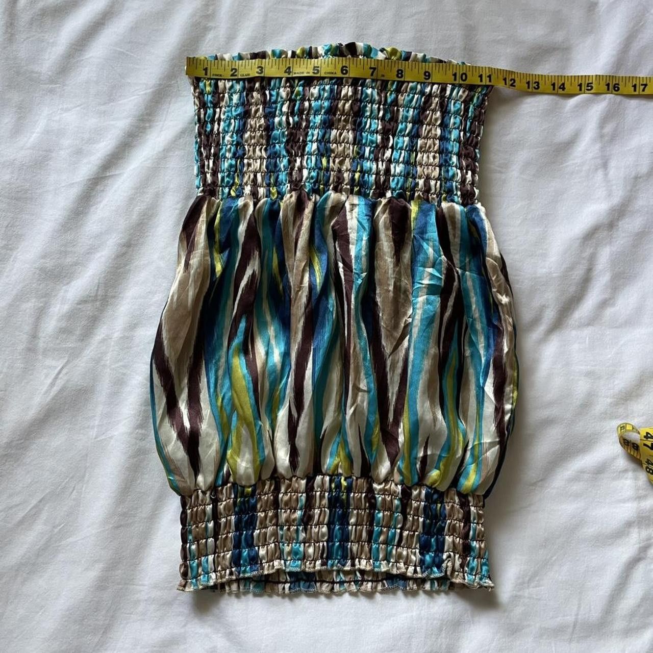 Vintage 2000s striped satin tube top size Size ONE SIZE - 4 Thumbnail