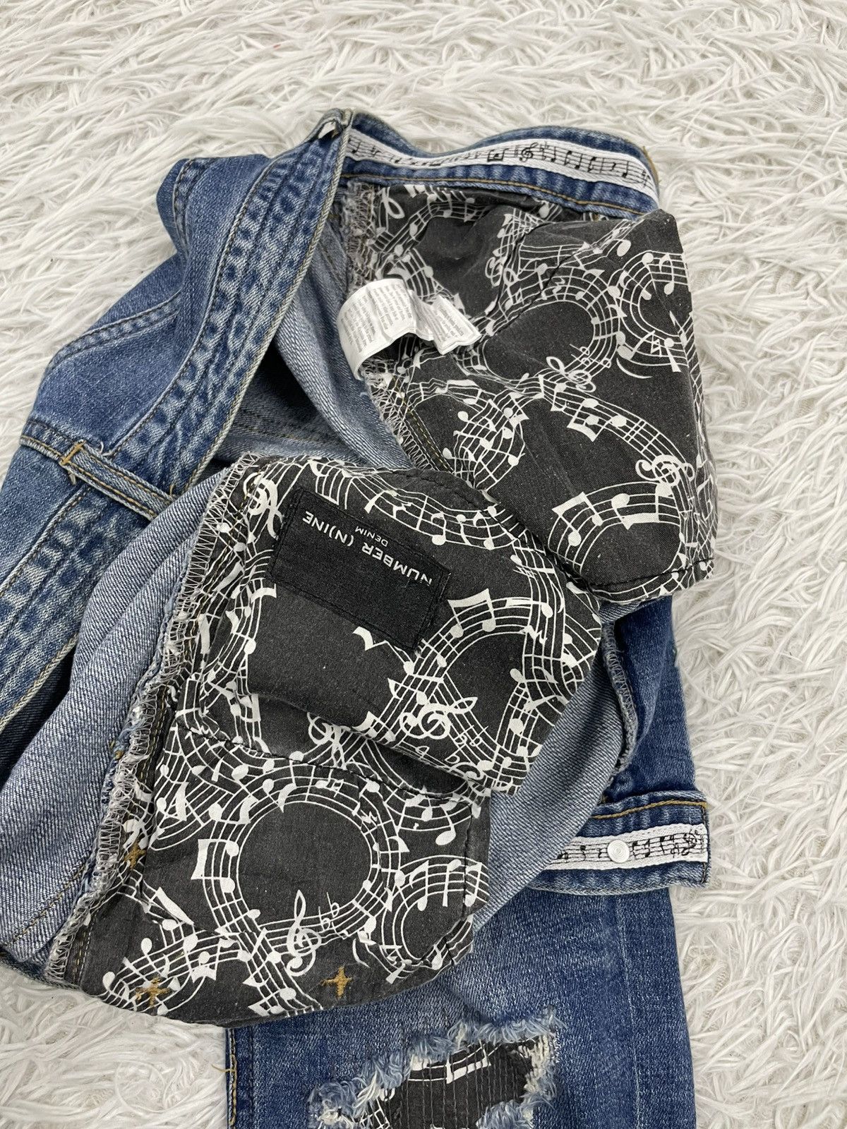 Number (N)ine Distress Number Nine Music Note Jeans Pant Size US 32 / EU 48 - 13 Thumbnail