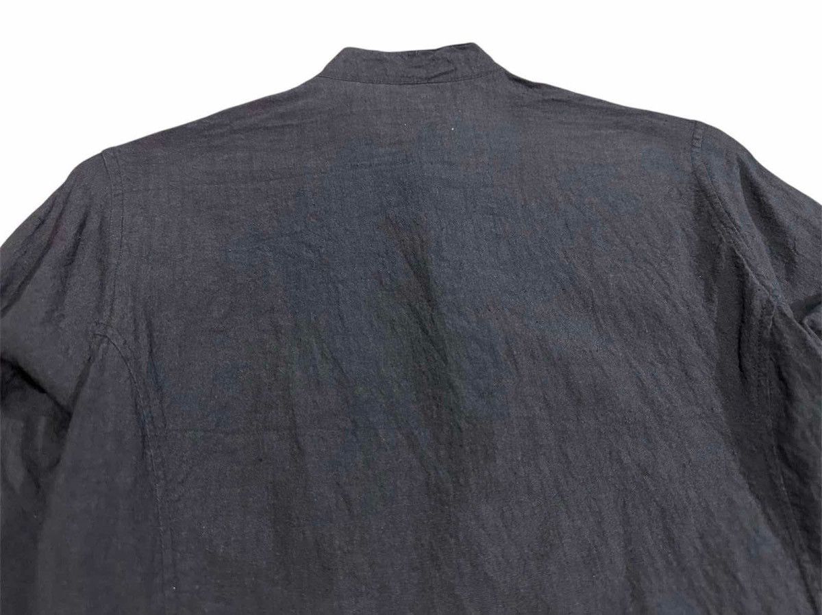 🔥Y2K Archived Shellac Black Hemp Shirt Collarless Goth Punk