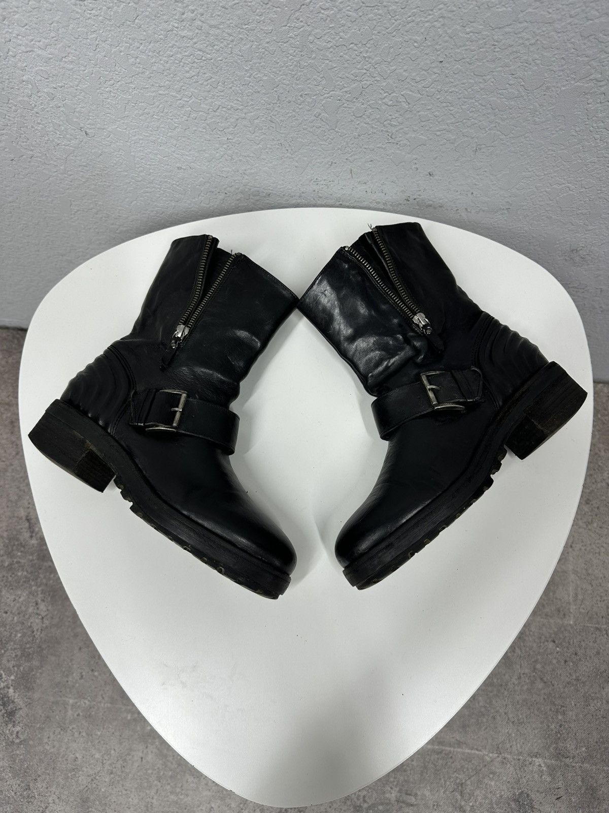 A.S.98 Vintage AS 98 Rick Owens Style Zip Ankle Leather Biker Boots Size US 8 / IT 38 - 8 Thumbnail