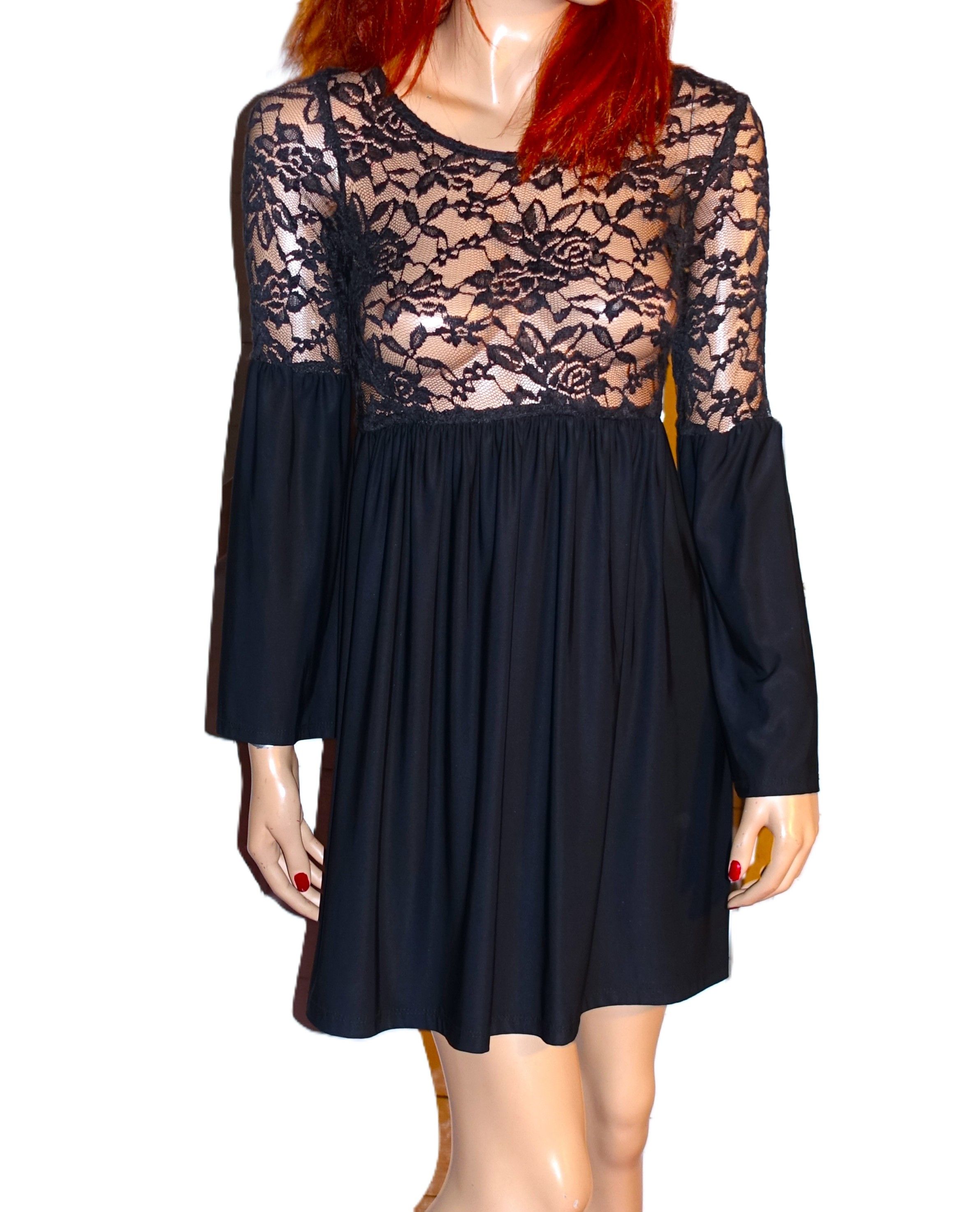 Vintage Vintage Black Sheer Lace Dress S Size S / US 4 / IT 40 - 1 Thumbnail