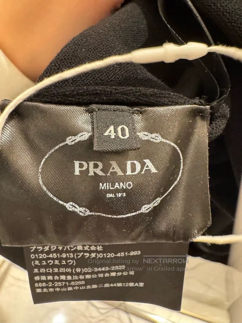 Prada Prada Black neckline logo long skirt Size XS / US 0-2 / IT 36-38 - 5 Thumbnail