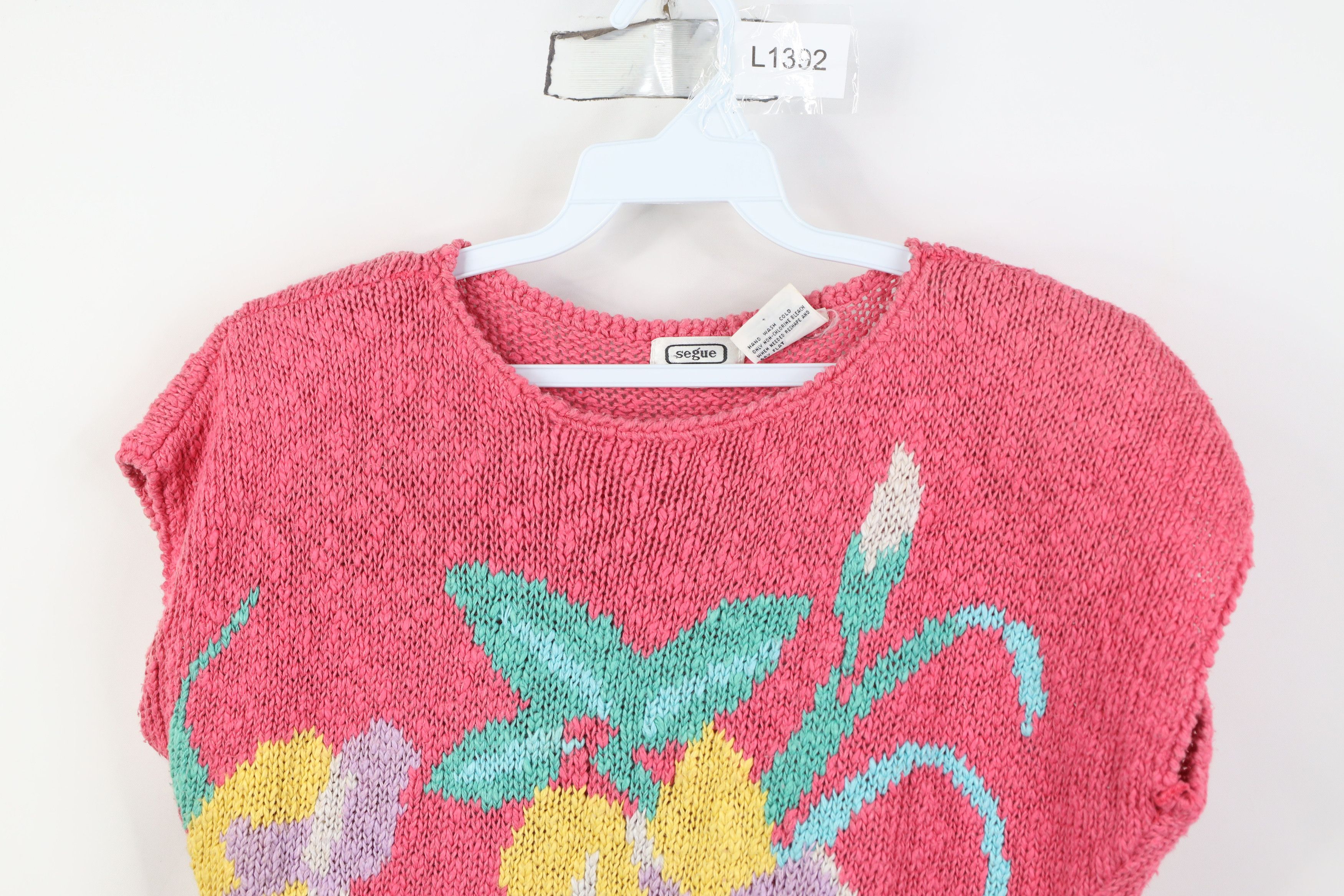 Vintage Vintage 70s 80s Streetwear Abstract Flower Knit Sweater Size M / US 6-8 / IT 42-44 - 2 Thumbnail