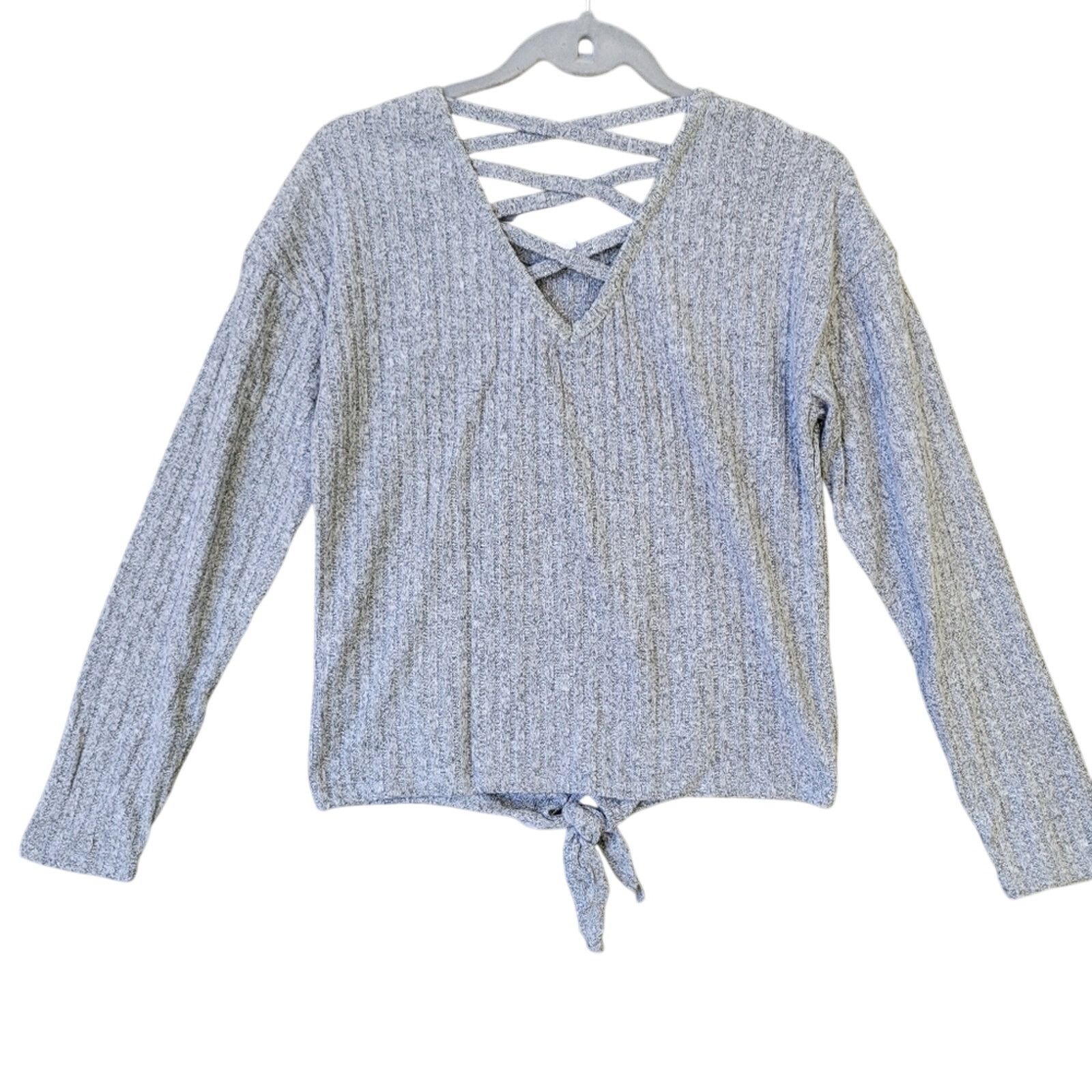 Almost Famous NWT New Almost Famous Womens Large Front Tie Knit Sweater Size L / US 10 / IT 46 - 3 Thumbnail