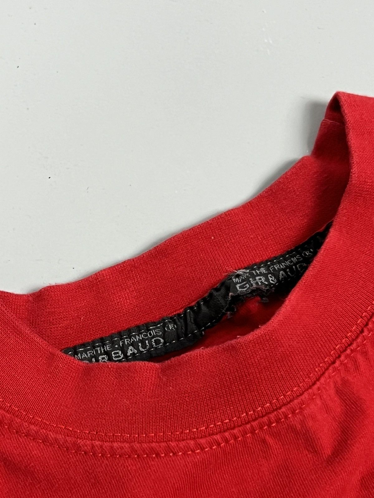 Marithe + Francois Girbaud Girbaud red big logo tshirt 90s Size US XL / EU 56 / 4 - 6 Thumbnail
