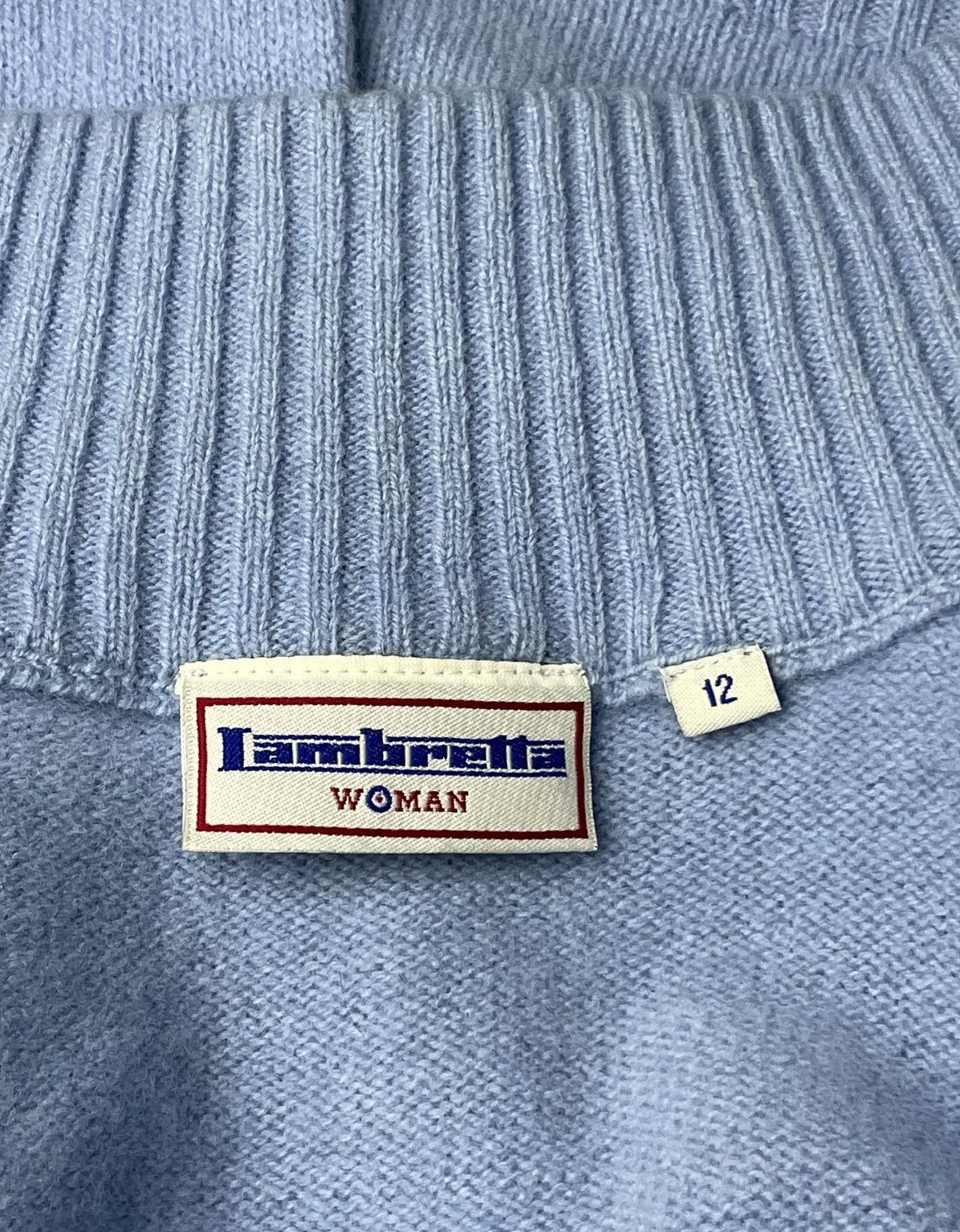 Lambretta Lambretta wool zip sweater L y2k baby blue vintage Size L / US 10 / IT 46 - 2 Thumbnail