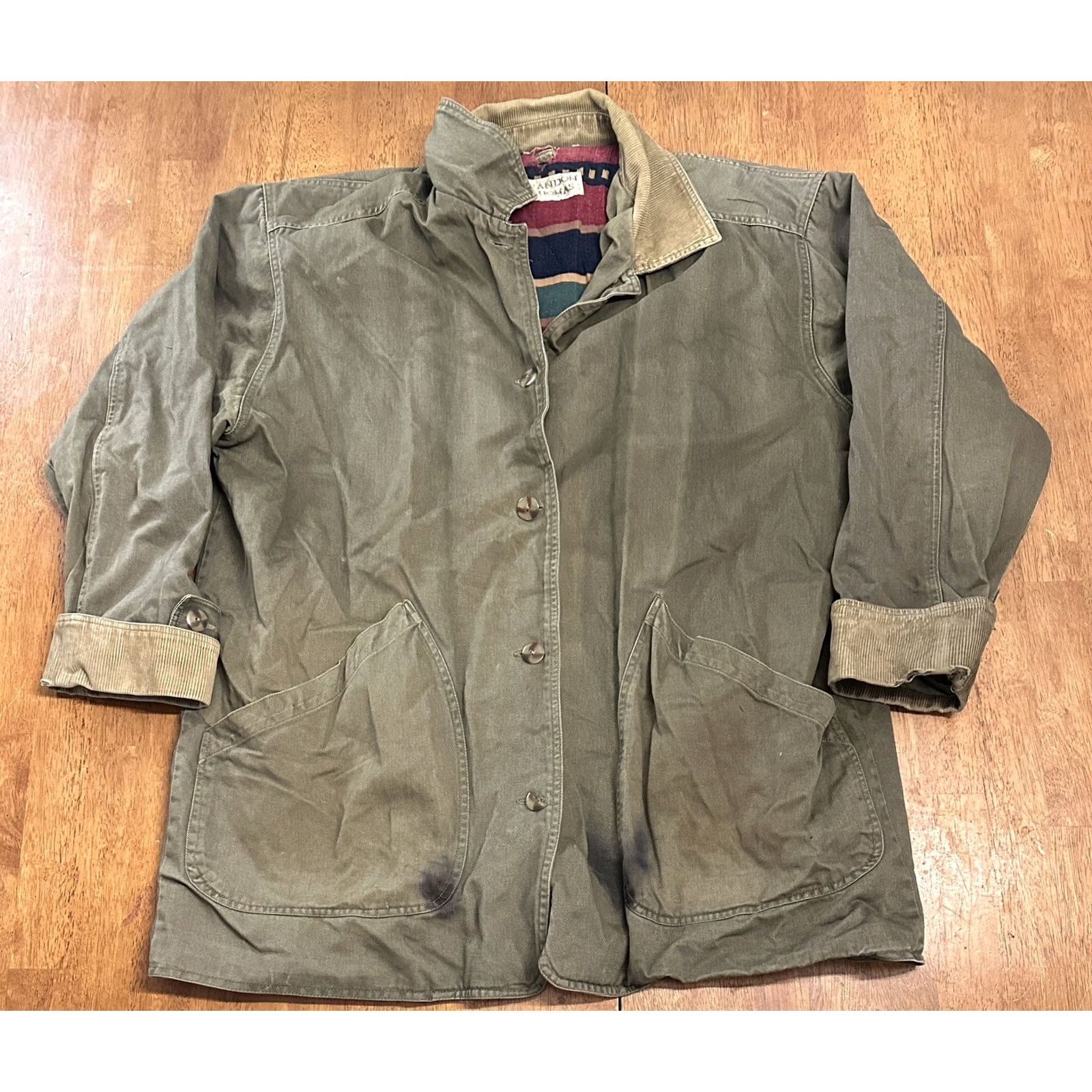 Vintage VINTAGE Brandon Thomas Aztec Flannel Lined Work Jacket XL Unisex Adults Jacket Size US XL / EU 56 / 4 - 2 Thumbnail