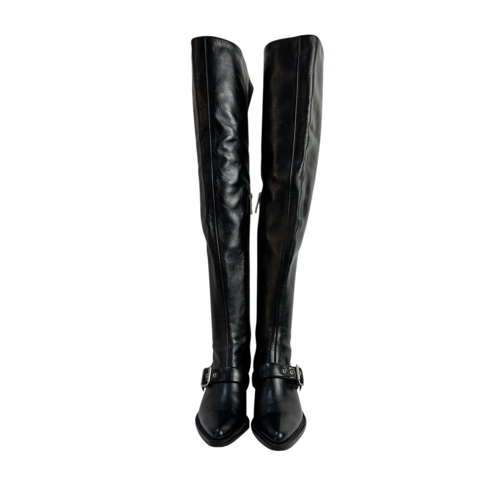Chloe Chloe Leather Over-the Knee Buckle Block Heel Boots Sz.36.5 Size US 5.5 / IT 35.5 - 3 Thumbnail