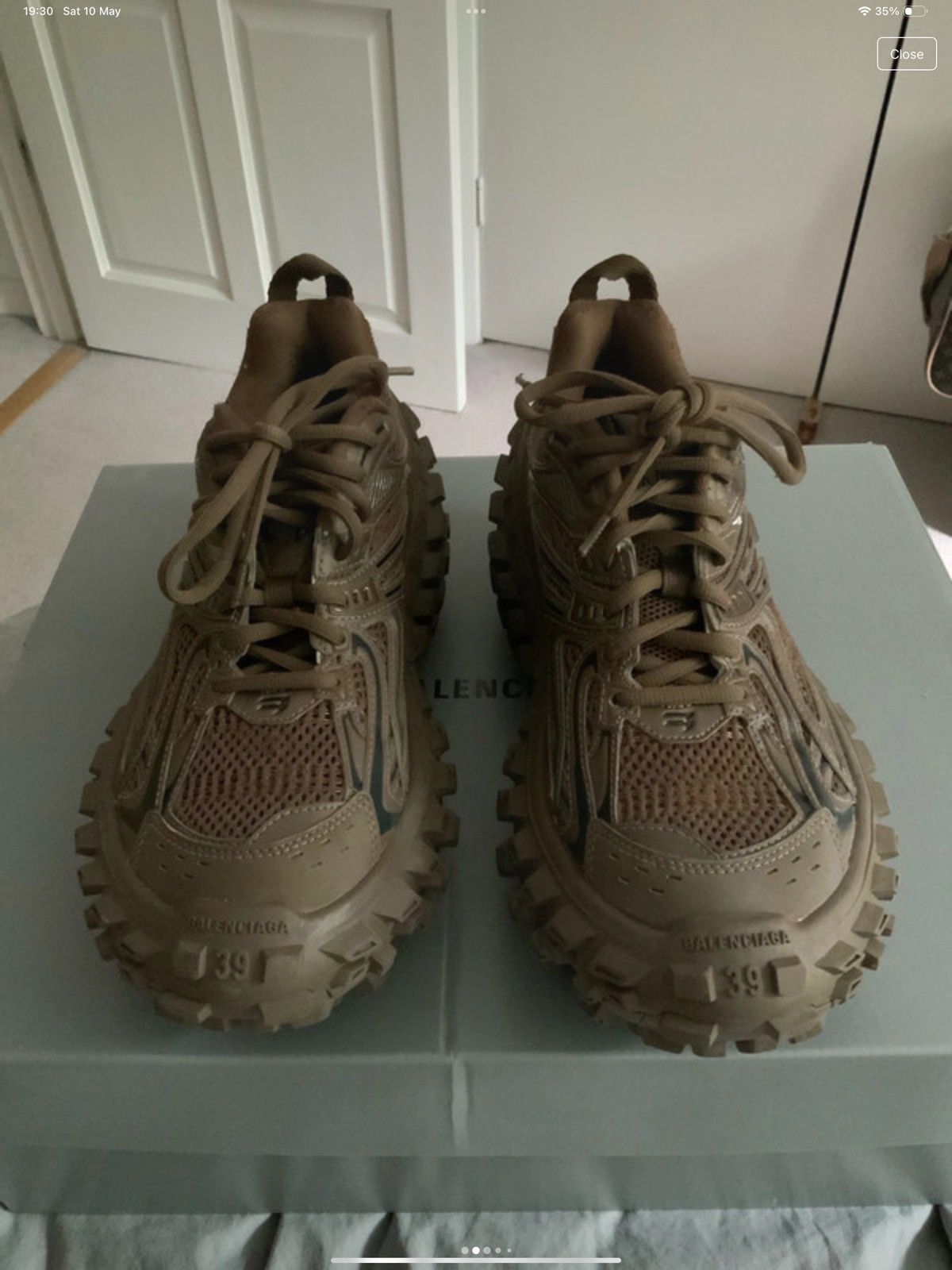 Balenciaga brown bouncer trainers