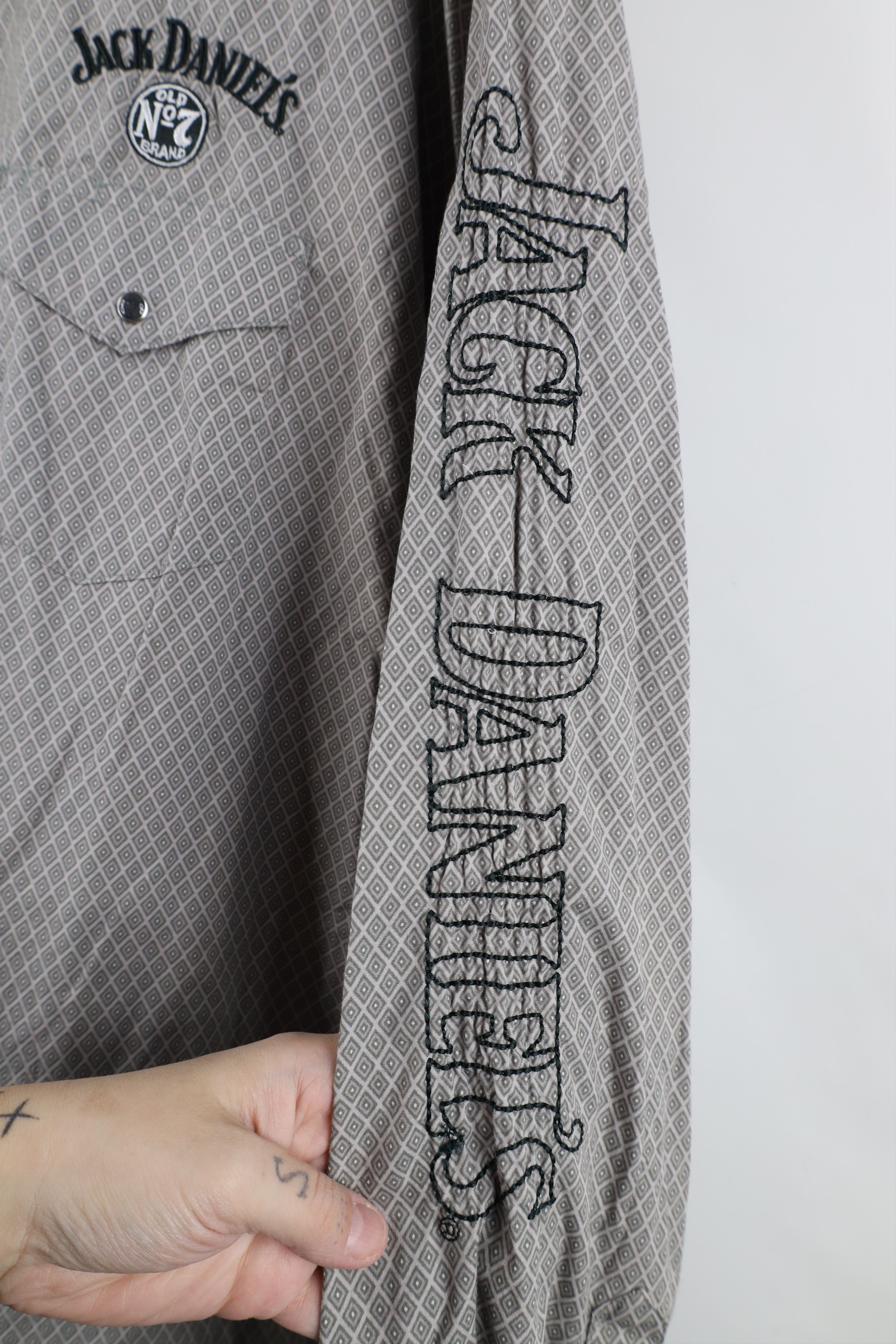 Vintage Jack Daniels x Wrangler Diamond Western Cowboy Button Shirt Size US XXL / EU 58 / 5 - 4 Thumbnail