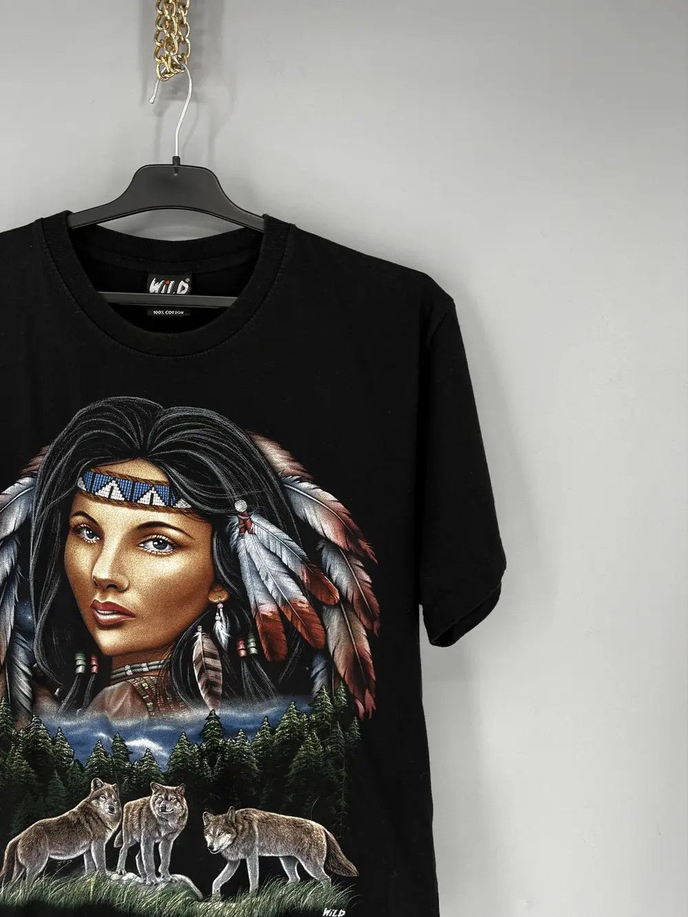 Band Tees × Vintage Donna Maglia RAGAZZA INDIANA NATIVI USA viaggio America moto Size US L / EU 52-54 / 3 - 5 Thumbnail
