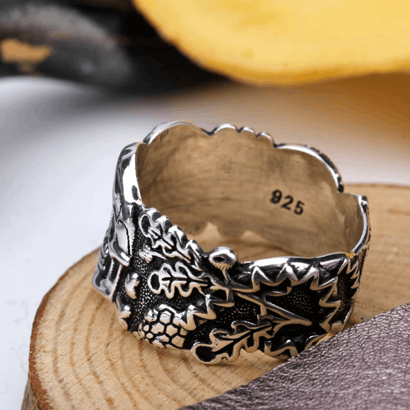 Vintage SIZE 10 925 Sterling Silver Skull Head Evil Demon Punk Ring Size ONE SIZE - 6 Thumbnail