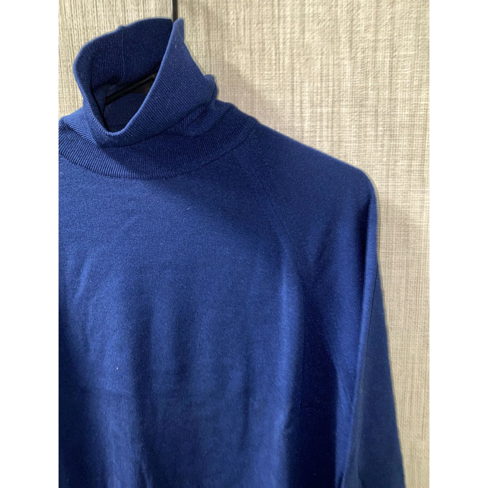 Vintage VINTAGE Thane Moc Neck Sweater Adult Large Blue Solid Mens Size US L / EU 52-54 / 3 - 2 Thumbnail