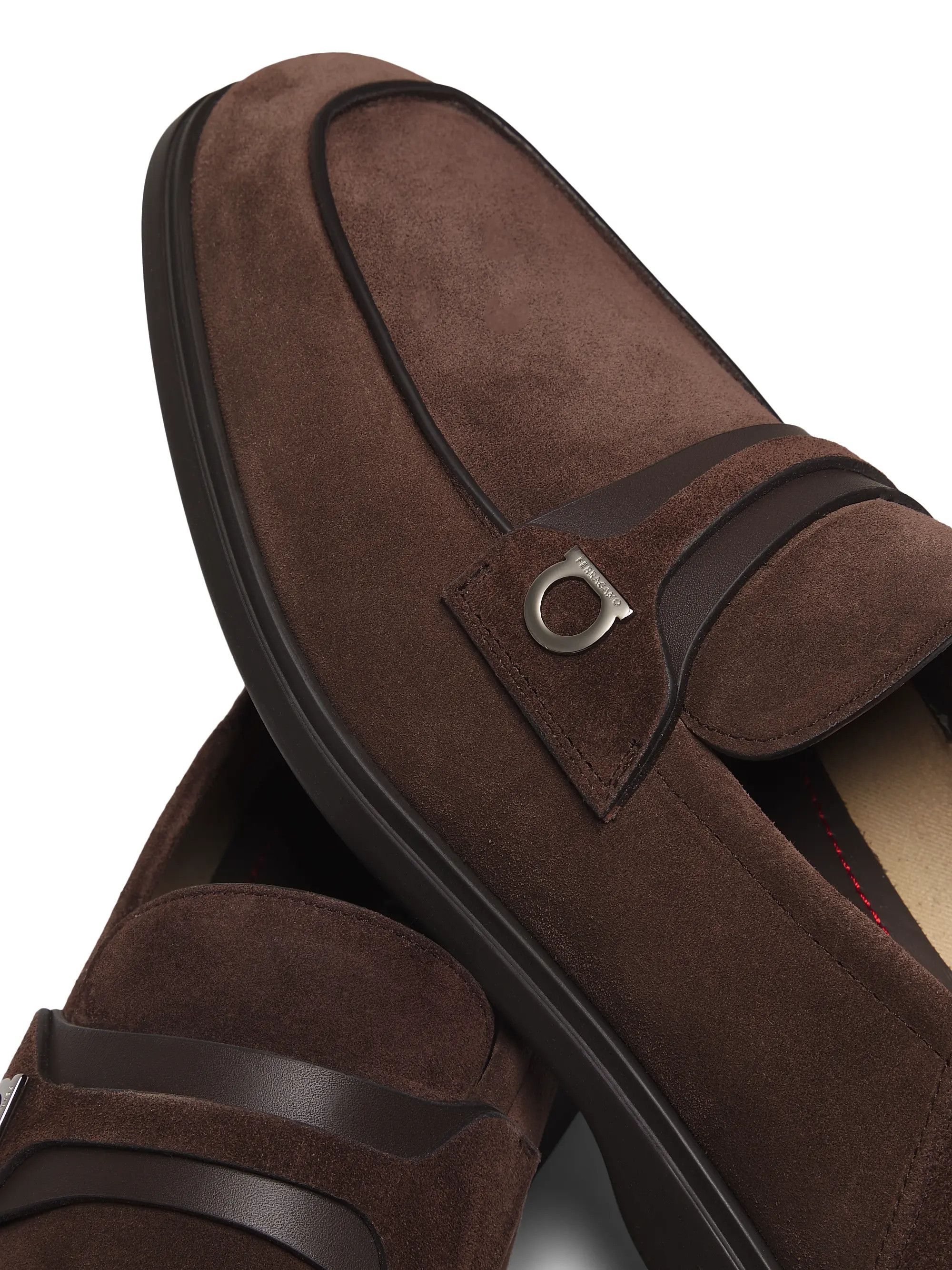 Salvatore Ferragamo os11x0226 Deconstructed Suede Loafers in Brown Size US 9.5 / EU 42-43 - 6 Thumbnail