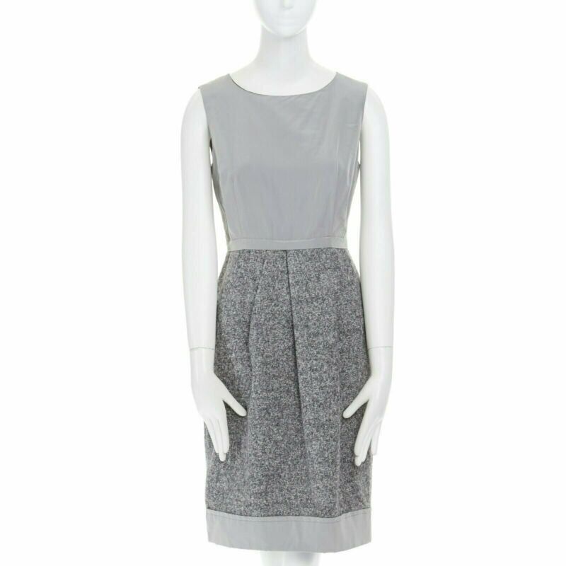 Max Mara MAX MARA grey polyamide speckle wool skirt sleeveless work dress US8 FR40 M Size 28" / US 6 / IT 42 - 1 Thumbnail