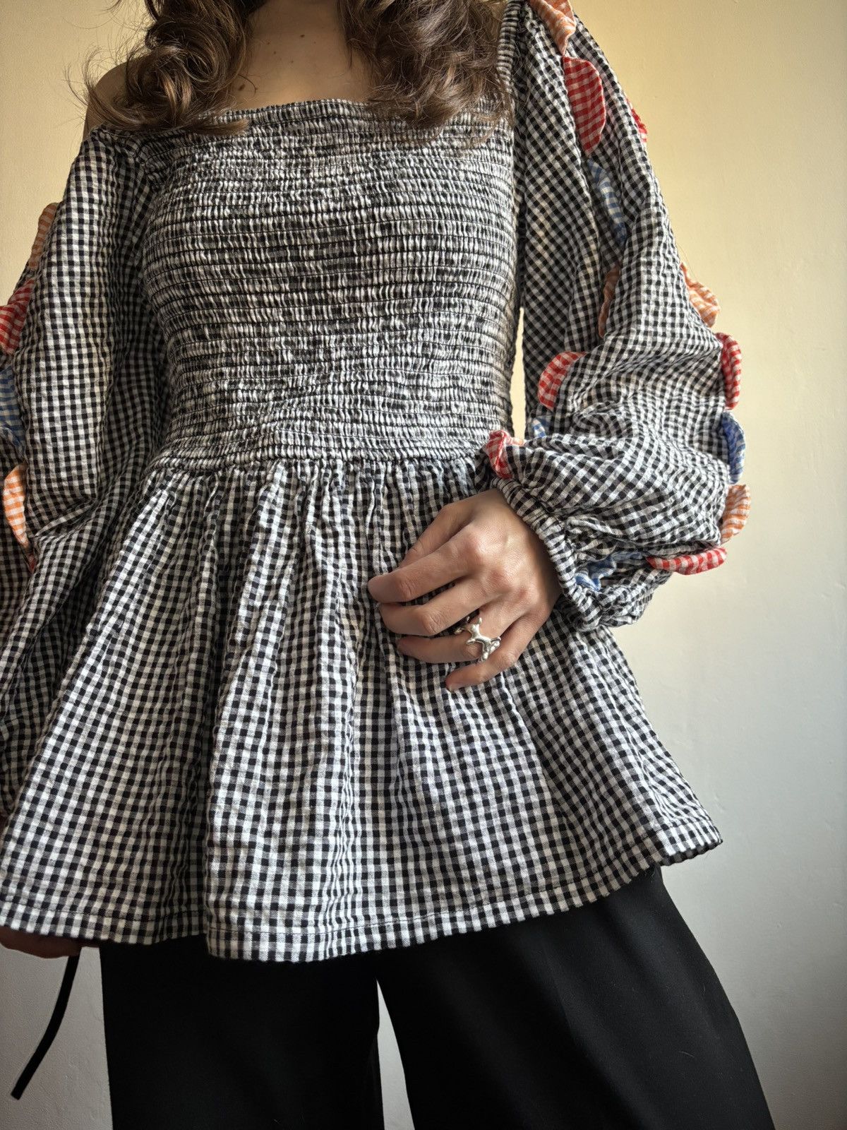 Japanese Brand × Vintage Stella Nova Patchwork Scandinavian Shirt Copenhagen Girl Size M / US 6-8 / IT 42-44 - 4 Thumbnail