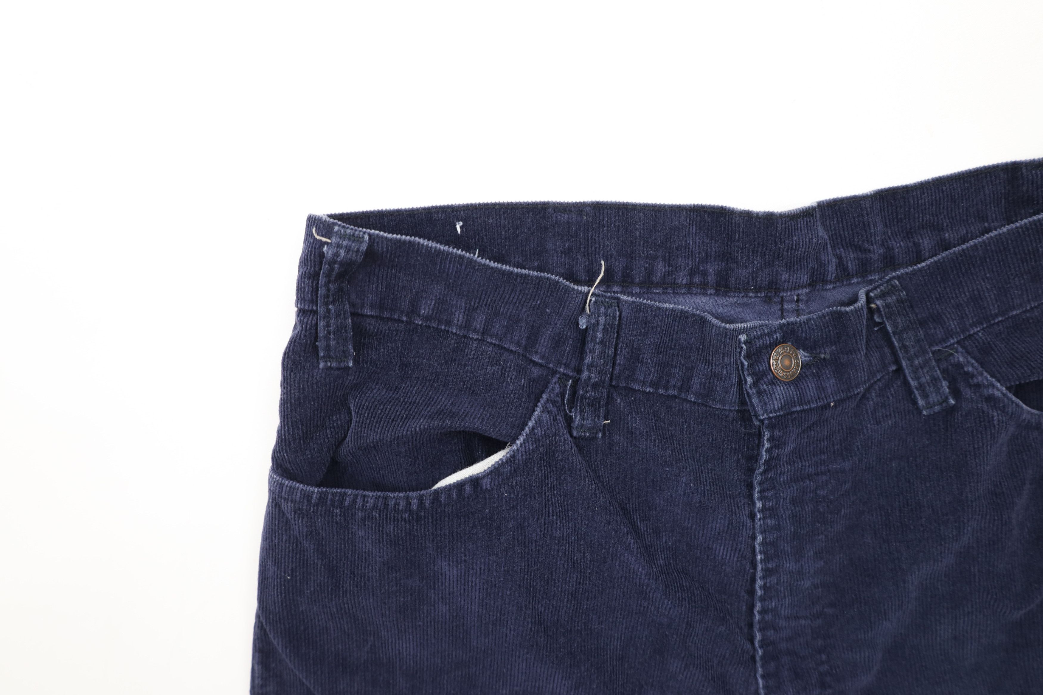 Levi's × Vintage Vintage 80s Levis Flared Corduroy Chino Pants Navy Blue USA Size US 36 / EU 52 - 6 Thumbnail