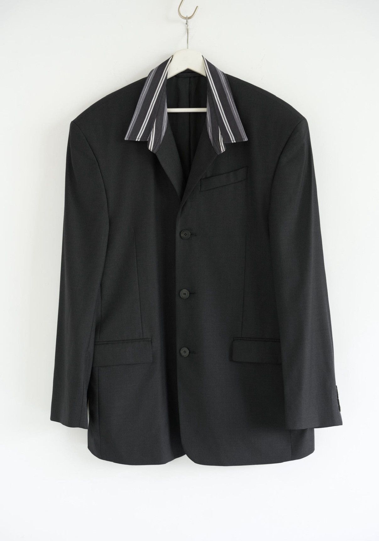 Balenciaga Balenciaga 21SS Striped Open-Collar Blazer J4 Size US M / EU 48-50 / 2 - 1 Thumbnail
