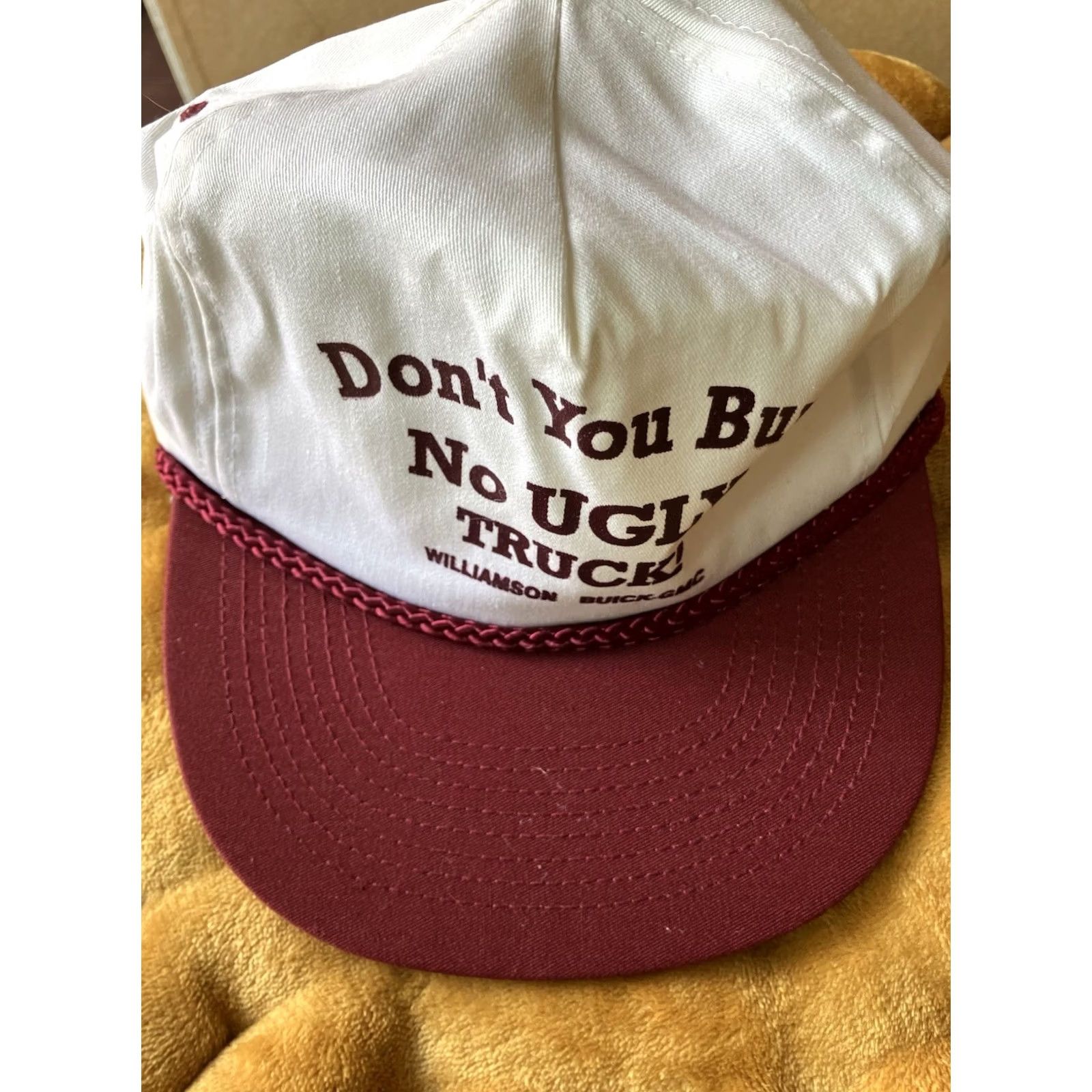 Vintage VINTAGE Nissun Don’t You Buy No Ugly Truck Williamson Buick-GMC Snapback Hat Trucker Hat Adults One Size White Cars Adjustable Men Size ONE SIZE - 2 Thumbnail