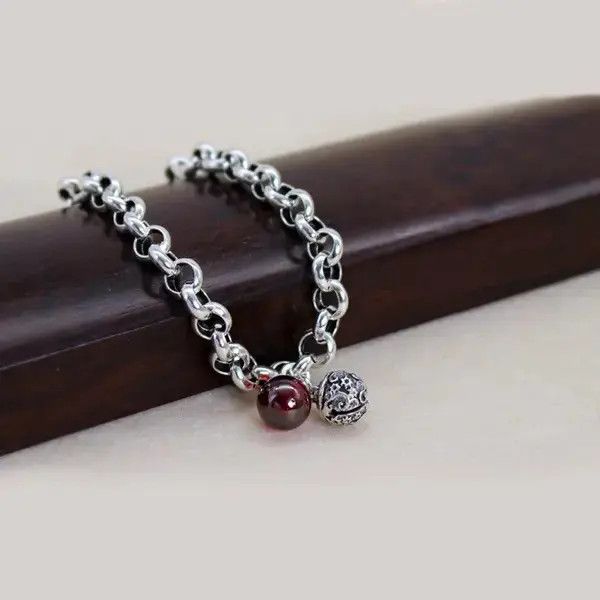 Japanese Brand Red Stone Bead Hollow Bell bracelets Size ONE SIZE - 3 Thumbnail