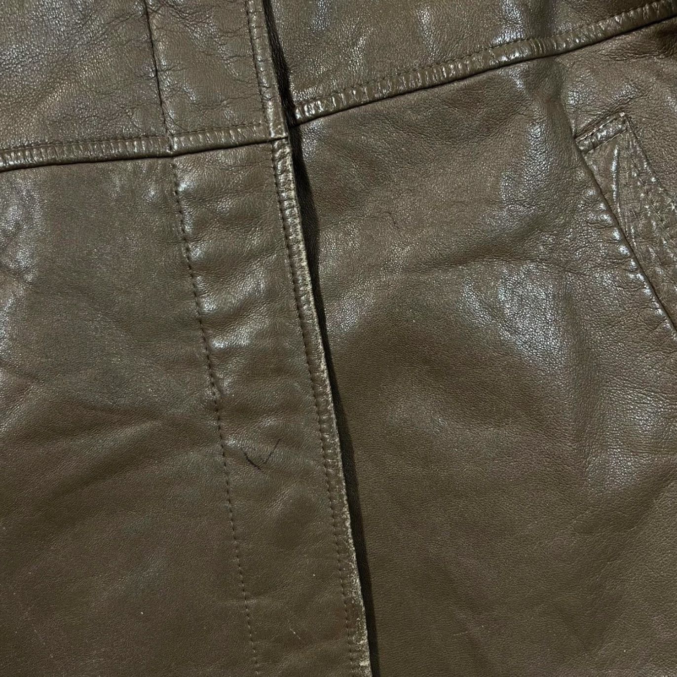 Vintage VINTAGE ABLC Real Brown Leather Distressed Leather Jacket Women's UK 12 90s Bomber Jacket Brown Womens 12 90s ABLC Jacket Size XL / US 12-14 / IT 48-50 - 6 Thumbnail