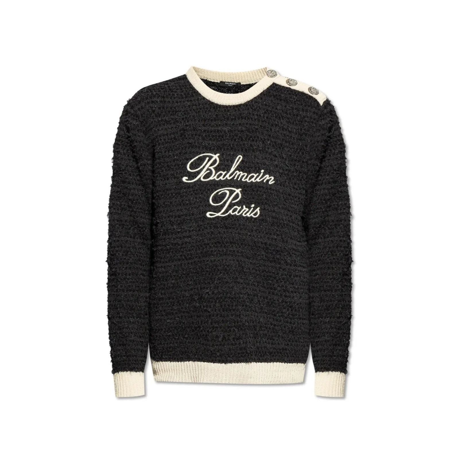 Balmain Balmain Paris Mens Tweed Sweater Knit Pullover Top Designer Size US XL / EU 56 / 4 - 1 Thumbnail