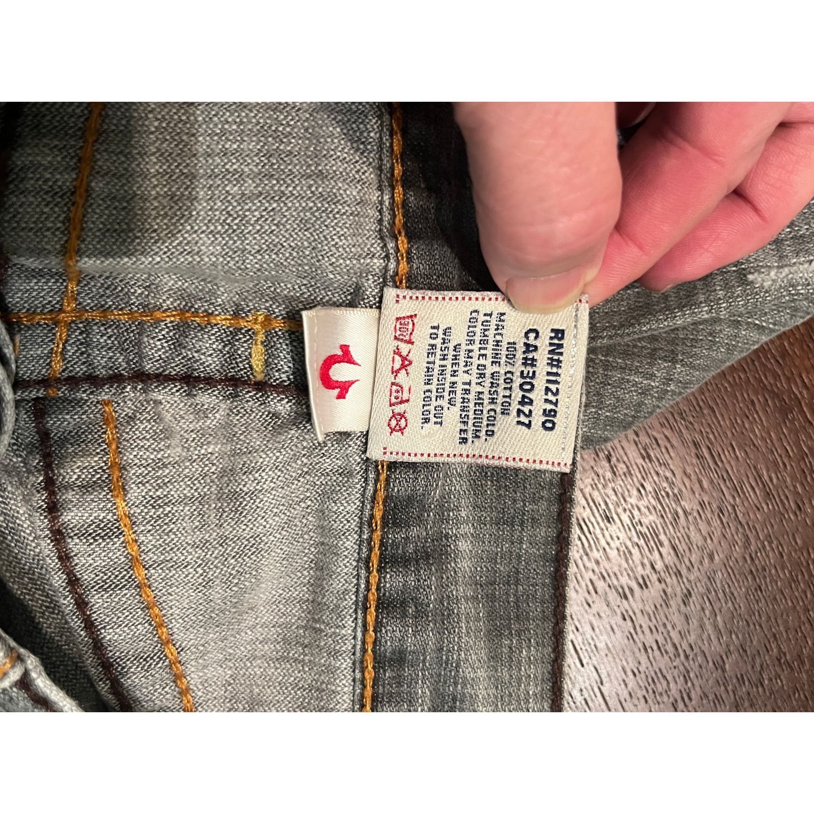 True Religion Vintage True Religion Bobby Big T Gray Straight Leg Jeans Size US 36 / EU 52 - 6 Thumbnail