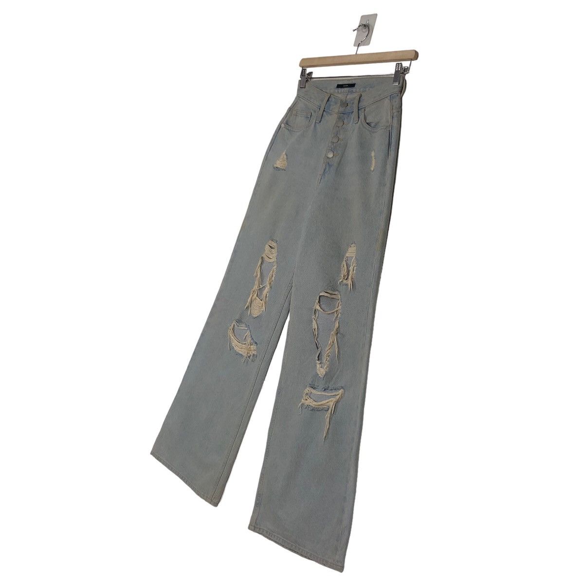 Japanese Brand DISTRESSED DENIM JEANS PUNK DESIGN EMODA JAPAN ISSEY MIYAKE Size US 26 / EU 42 - 2 Thumbnail
