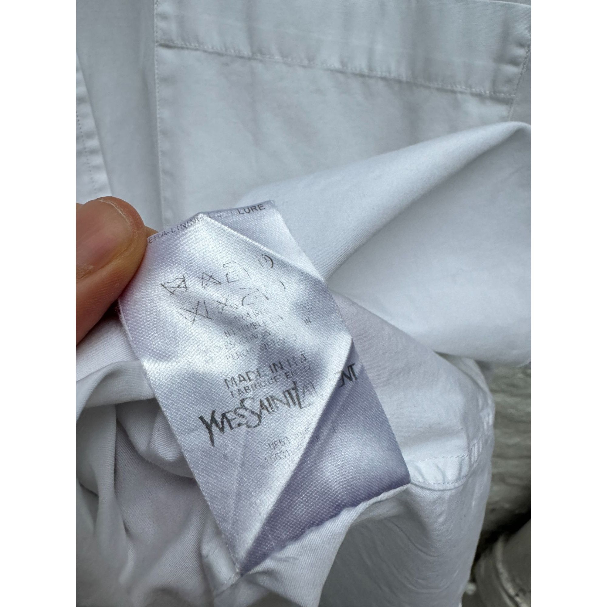 Yves Saint Laurent Classic White Button-Down Shirt Size US M / EU 48-50 / 2 - 5 Thumbnail