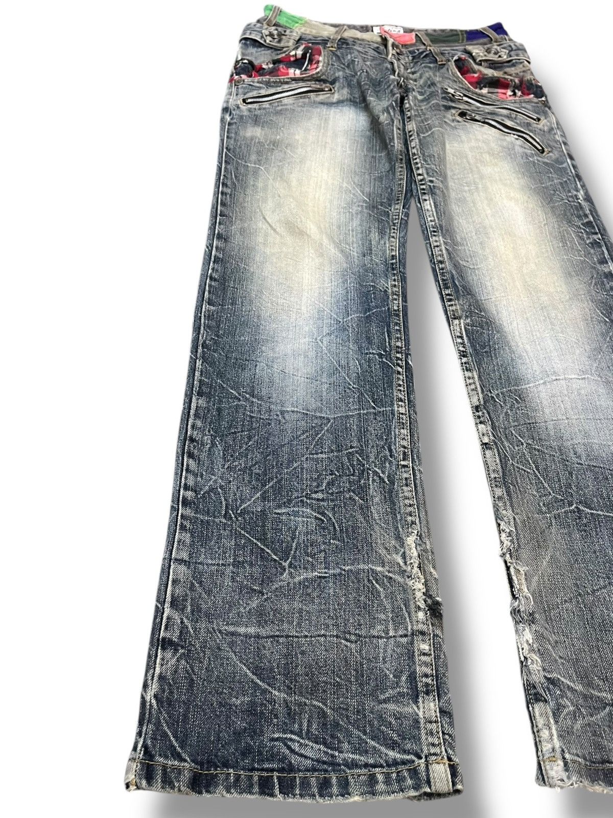 Beauty Beast × Hysteric Glamour × Japanese Brand Vintage Patina Double Waist AvantGarde Style Denim Size US 31 - 5 Thumbnail