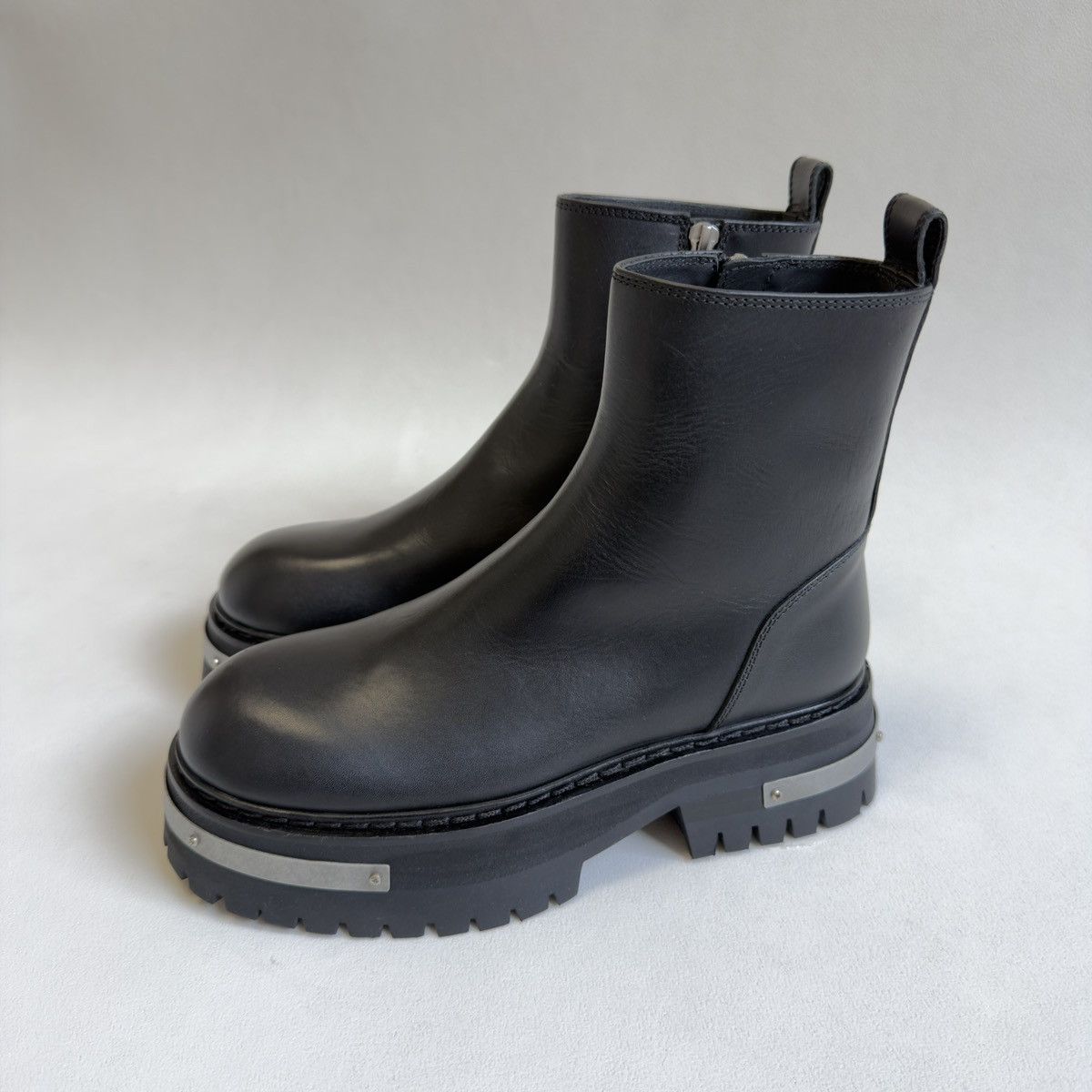 Ann Demeulemeester Metal Plaque Detail Black ‘Tucson’ Combat Boots Size US 6 / IT 36 - 5 Thumbnail