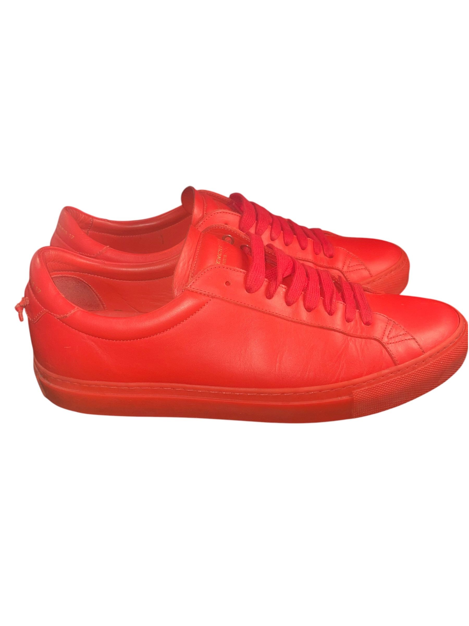 Givenchy Givenchy Paris Red Leather Low Top Sneakers EU43 Men's Shoes Size US 10 / EU 43 - 17 Thumbnail