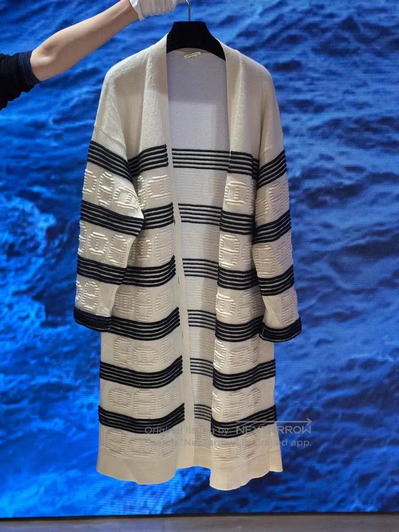 Hermes Hermes Pig Nose Knit Coat Jacket, 64% Cashmere 36% Cotton Size XS / US 0-2 / IT 36-38 - 3 Thumbnail
