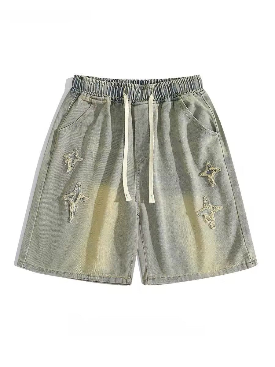 Japanese Brand Washed Designer Distressed Light Blue Shorts y2k Size US 31 - 7 Thumbnail