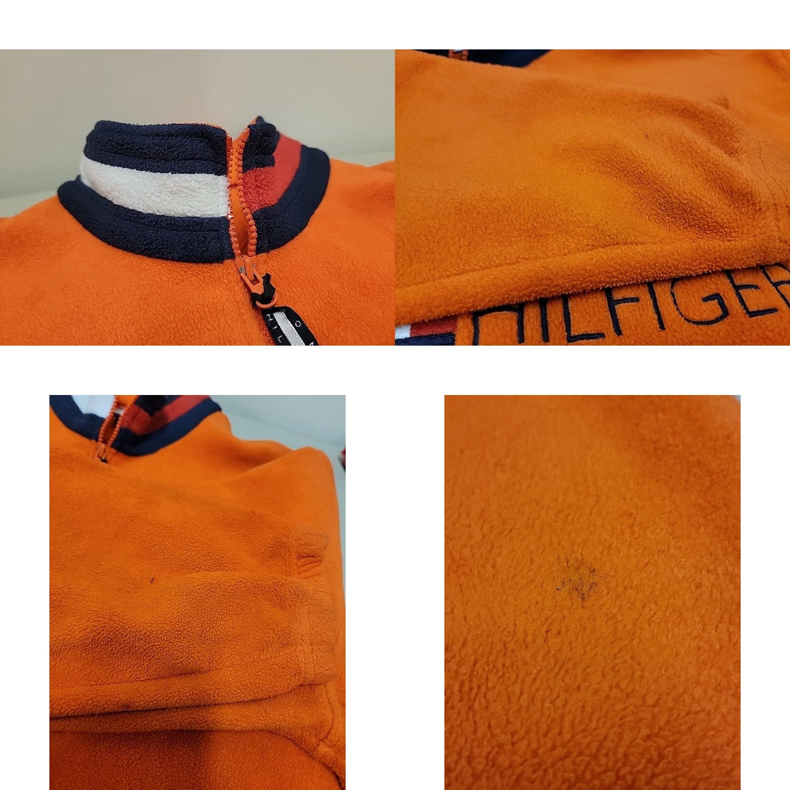 Tommy Hilfiger VINTAGE Tommy Hilfiger Orange Spellout Logo 1/4 Zip Fleece Pullover Mens XL Orange Logo 1/4 Zip Pullover Sweater Vintage Mens XL Size US XL / EU 56 / 4 - 8 Thumbnail