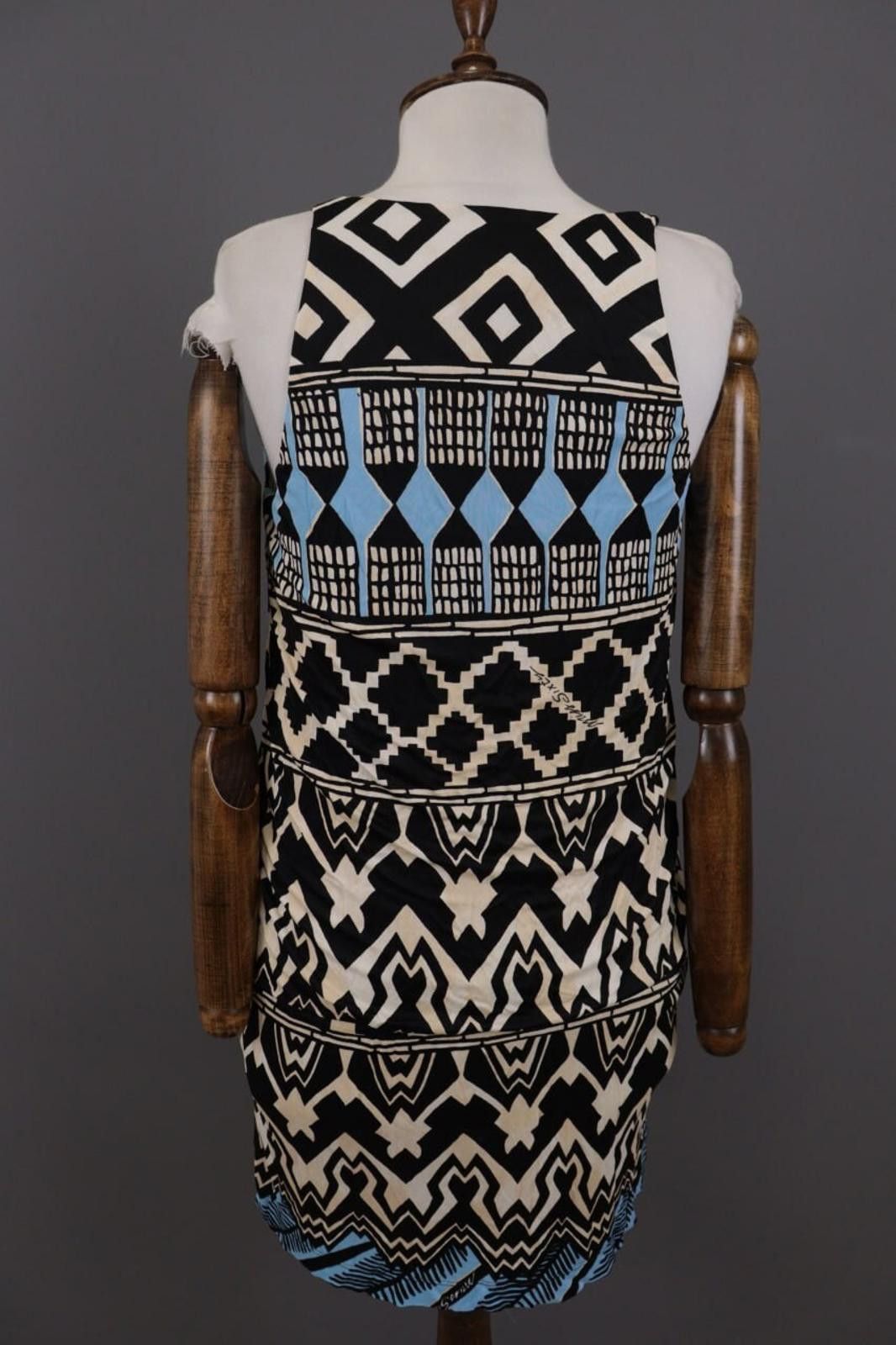 Designer Miss Sixty Collection Black Abstract Stretch Short Dress M Size M / US 6-8 / IT 42-44 - 11 Thumbnail