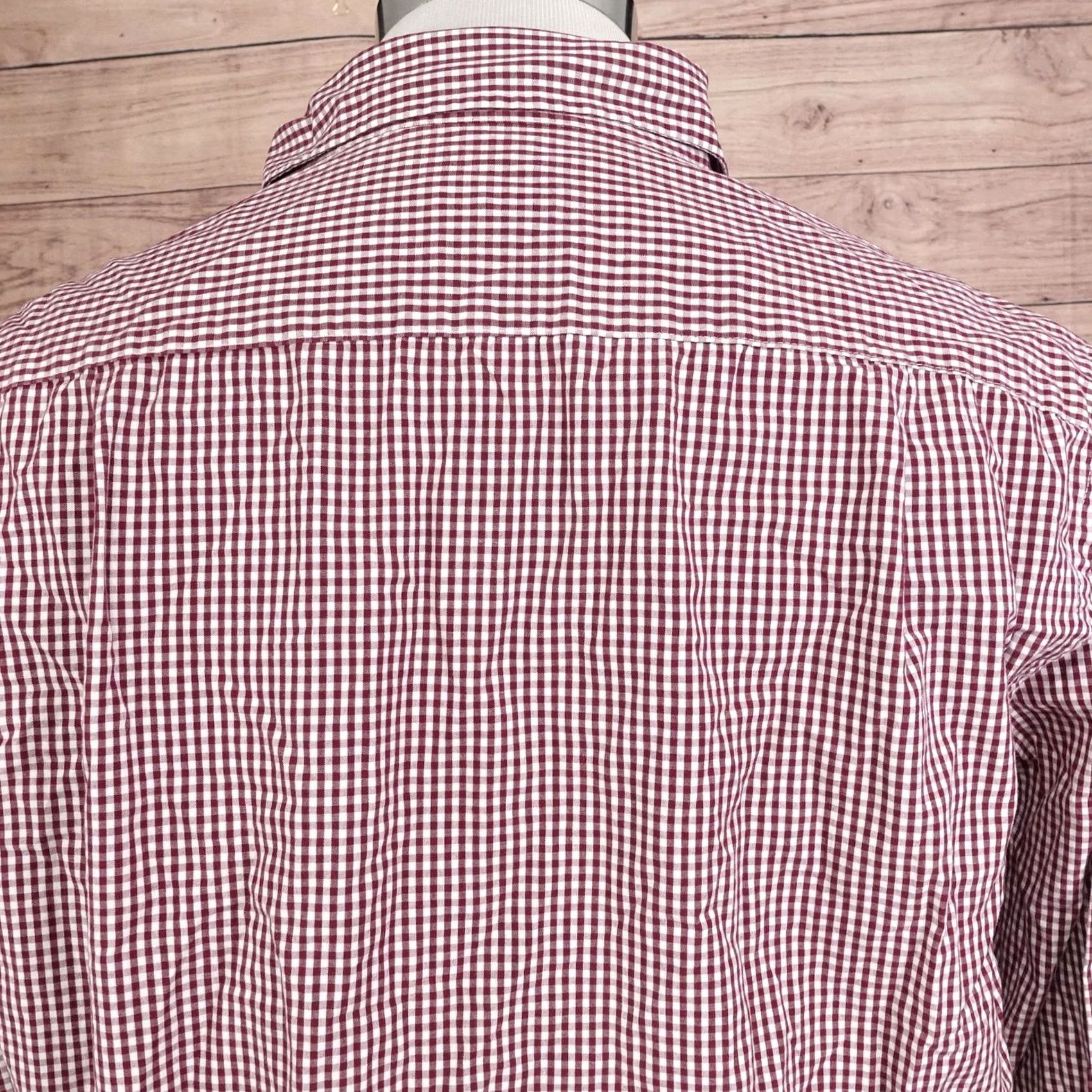 Izod IZOD Shirt Mens L Red Check Long Sleeve Button-Up Slim Fit Collared Pocket Size US L / EU 52-54 / 3 - 5 Thumbnail