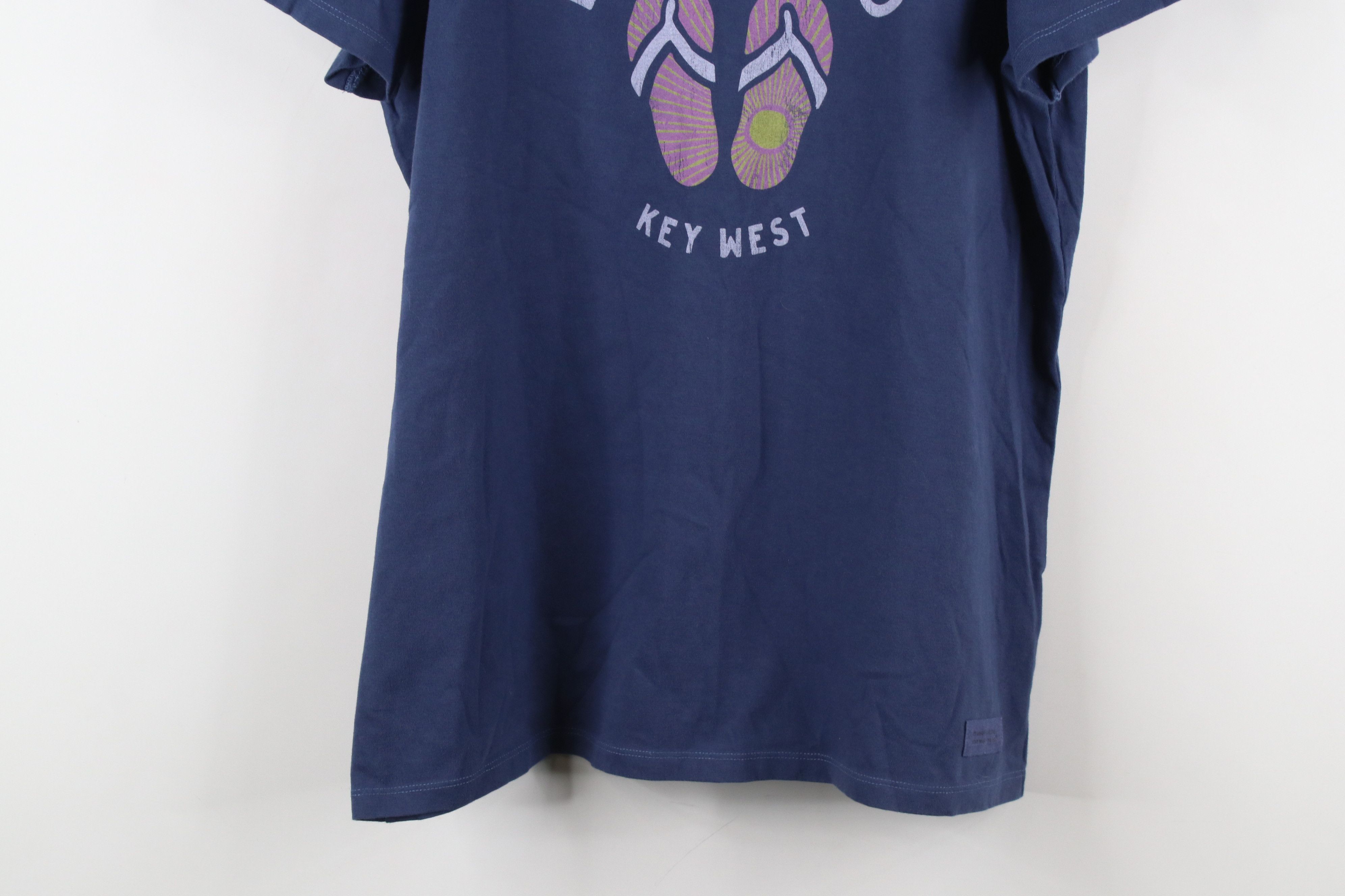 Life is Good × Vintage Life Is Good Spell Key West Flip Flops Sandals T-Shirt Blue Size L / US 10 / IT 46 - 3 Thumbnail