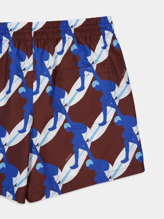 Gucci o1la5ras0426 Printed Technical Poplin Swimshorts Size US 30 / EU 46 - 4 Thumbnail