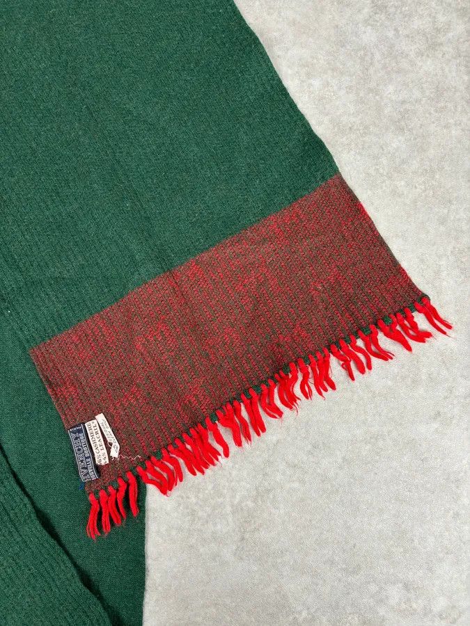 Givenchy 1990s Givenchy Green & Red Cashmere Abstract Scarf Size ONE SIZE - 6 Thumbnail
