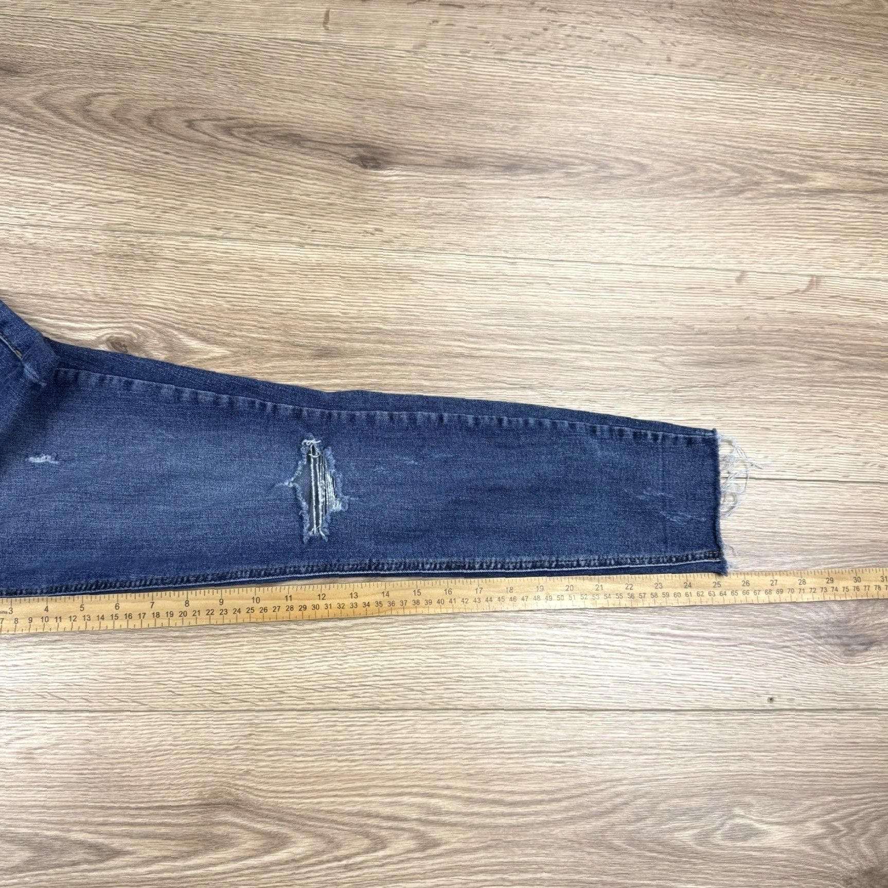 Vintage Studio Jeans Womens Size 30 Blue Denim Distressed Skinny Ankle Raw Hem Size 30" / US 8 / IT 44 - 7 Thumbnail